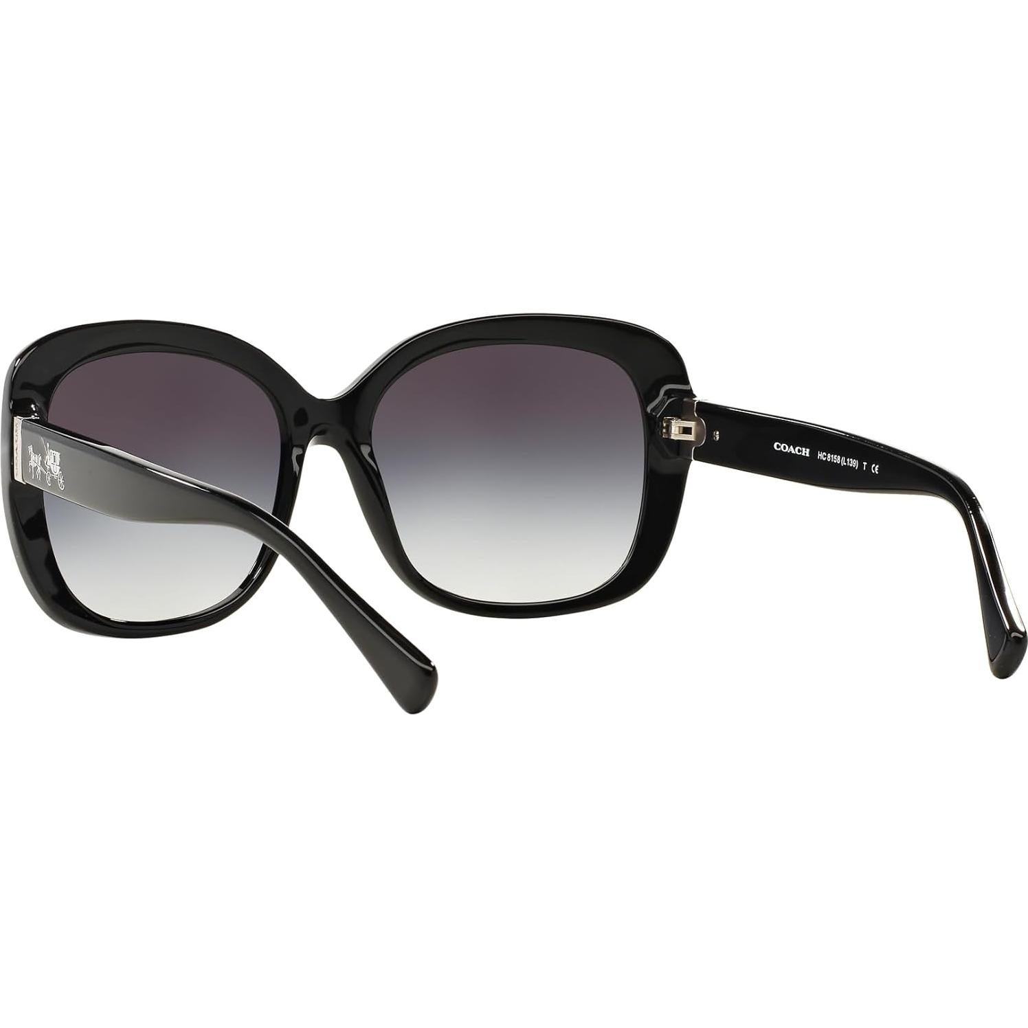 Gafas de sol Coach HC8158, Cuadradas, Negro/Gris Degradado, 58 mm