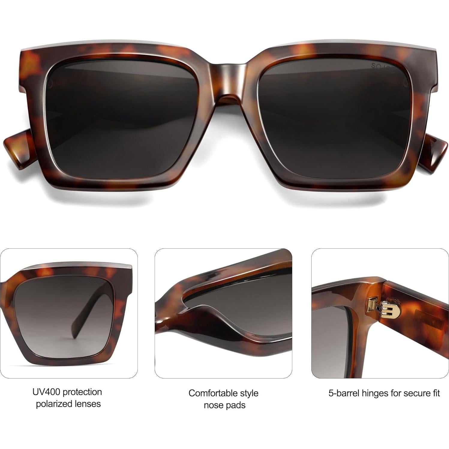 Gafas de sol polarizadas SOJOS SJ2306 unisex marrón UV400