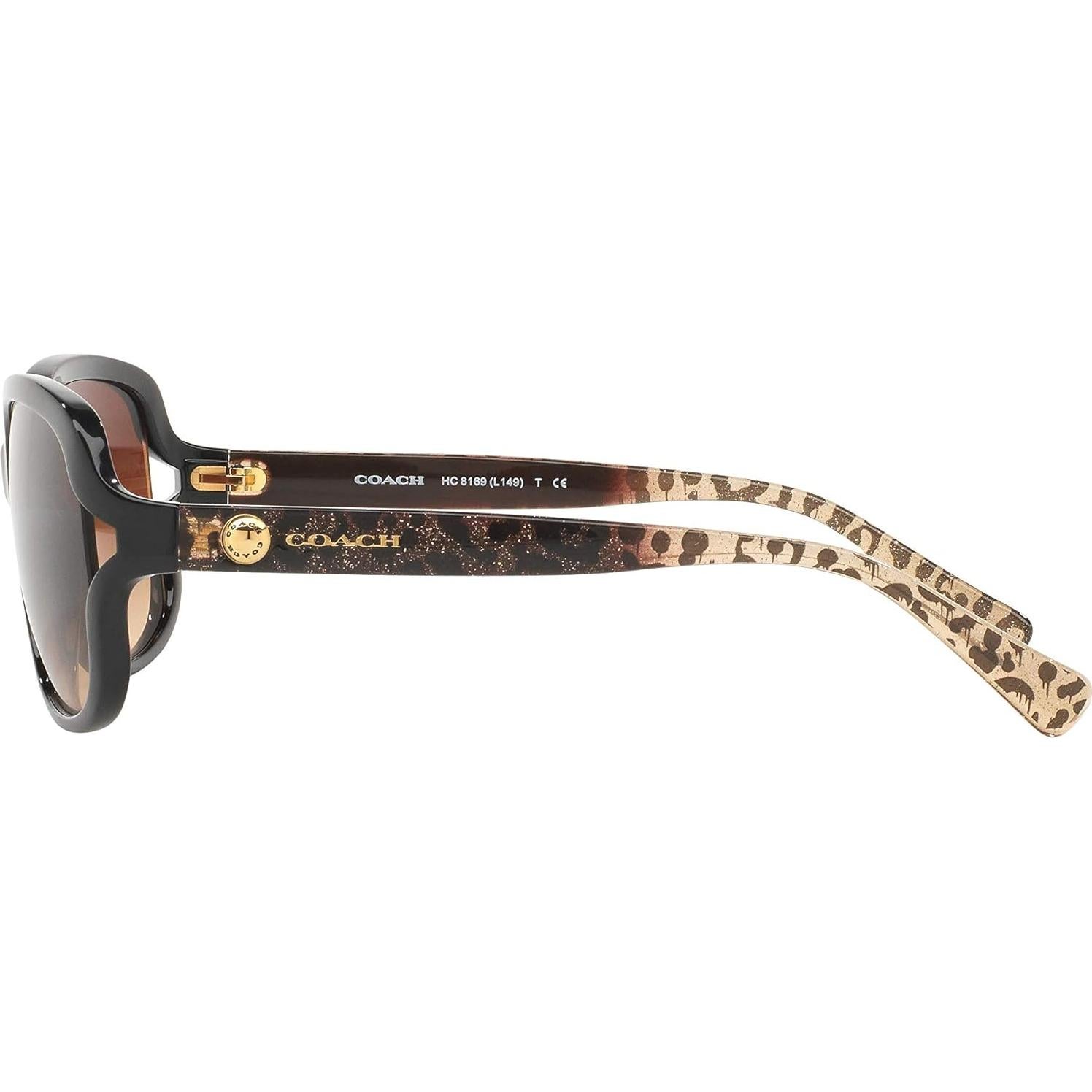 Gafas de sol Coach HC8169, Negro y Marrón Degradado, 57 mm