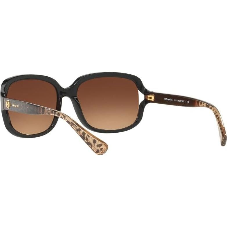 Gafas de sol Coach HC8169, Negro y Marrón Degradado, 57 mm