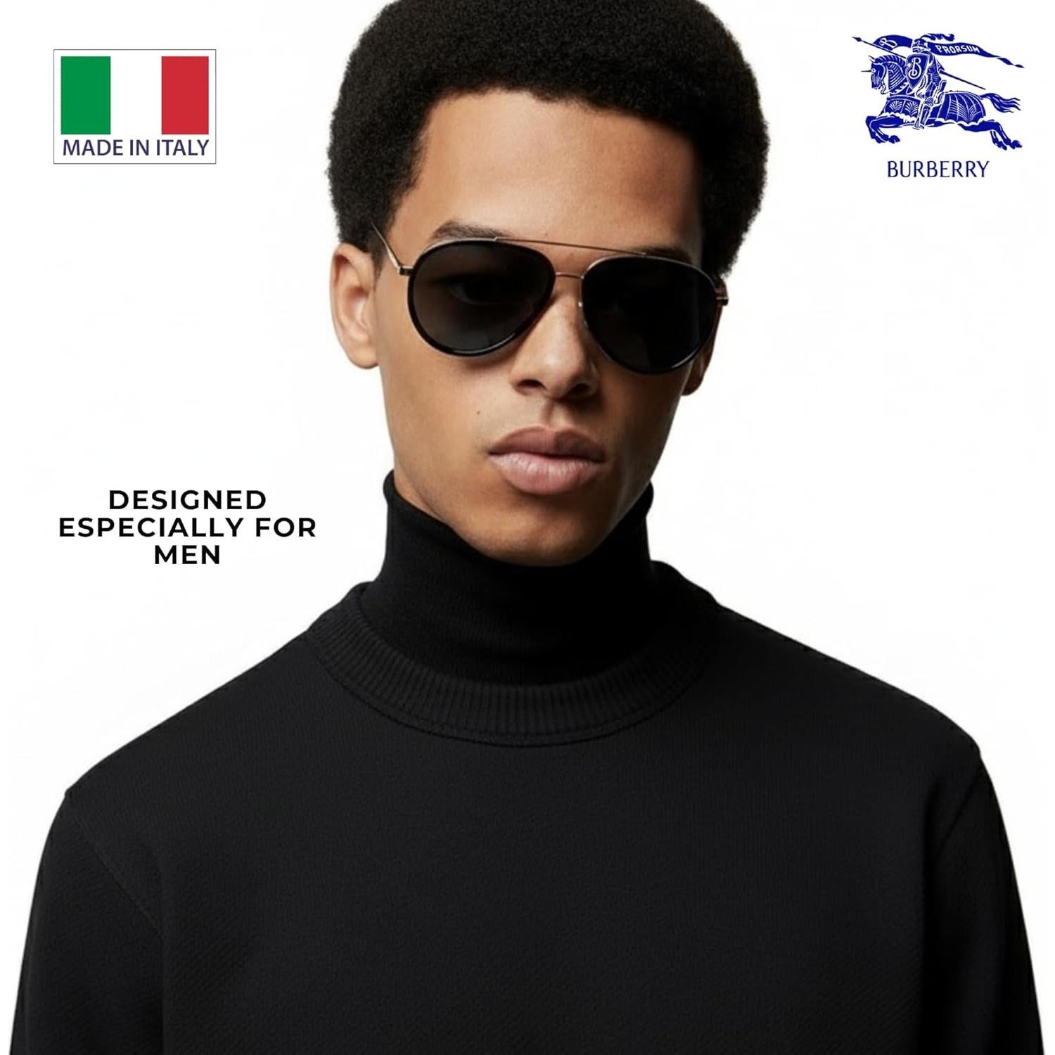 Gafas de Sol Piloto Burberry BE3125 Metal Dorado Lente Gris