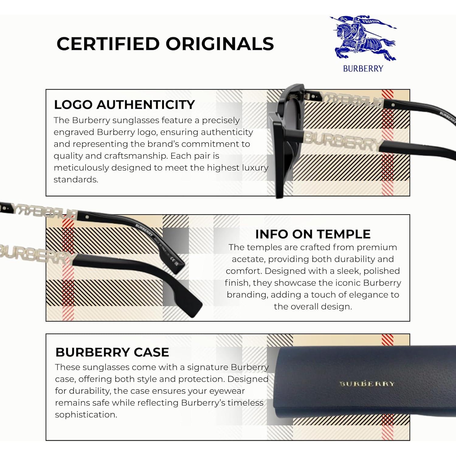 Gafas de Sol Burberry BE4372U Ojo de Gato Acetato Negro