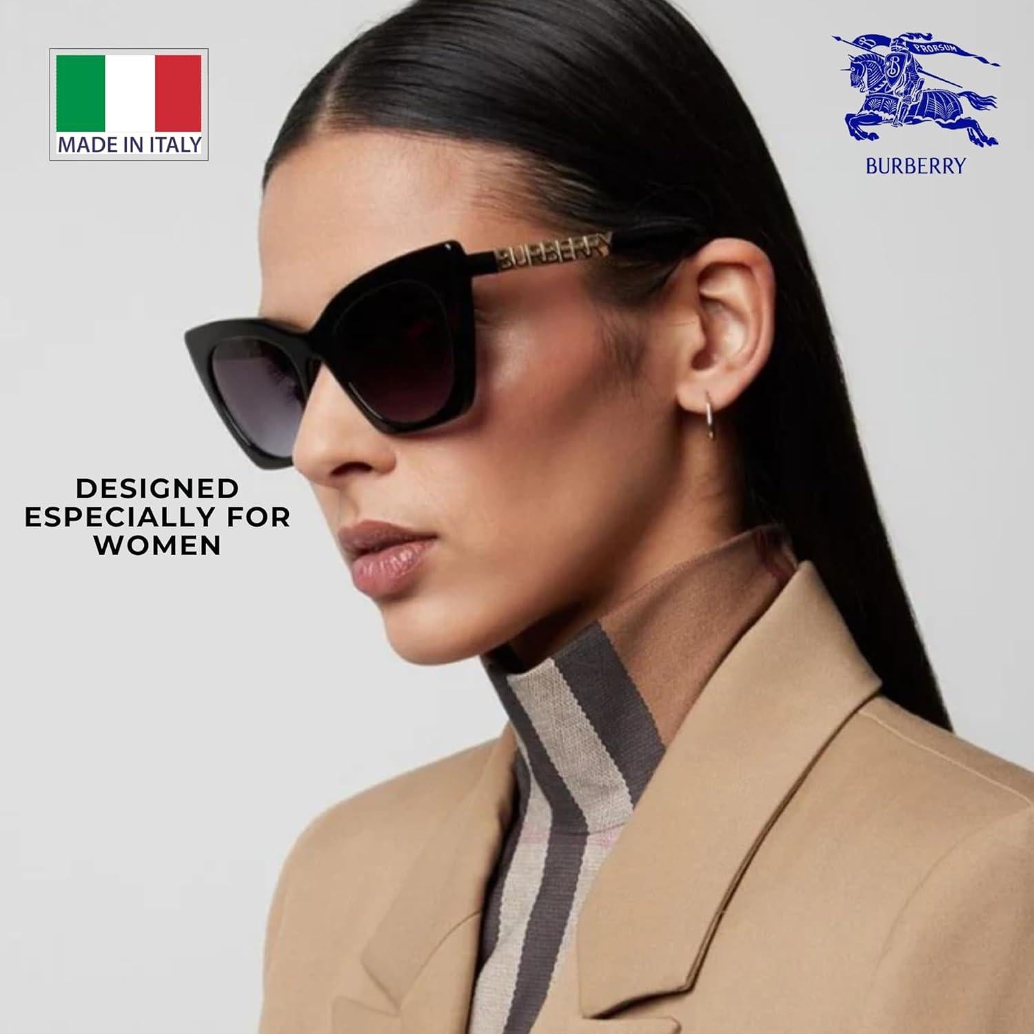 Gafas de Sol Burberry BE4372U Ojo de Gato Acetato Negro