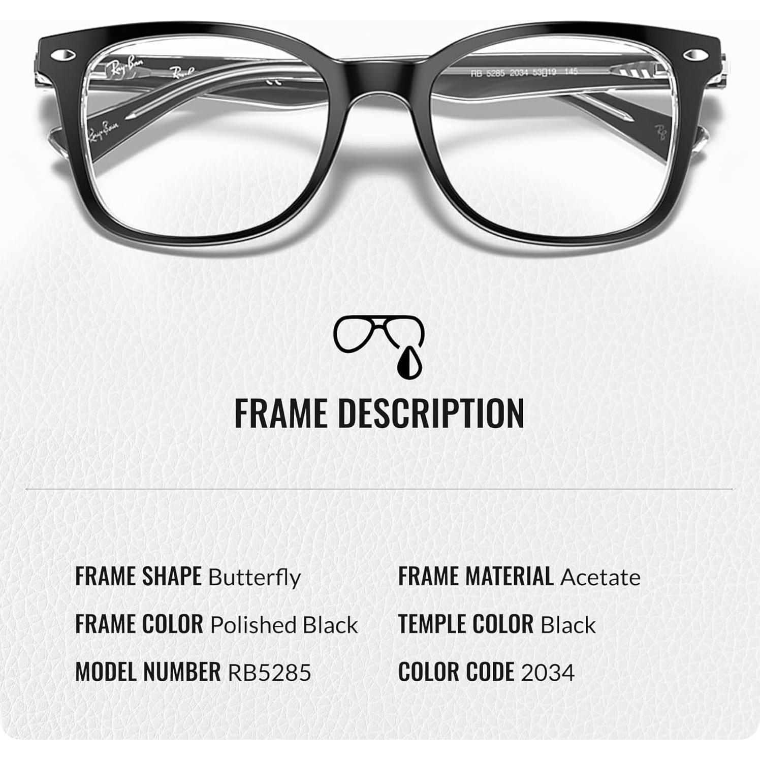 Gafas Ray-Ban RB5285 Acetato Mariposa con Kit de Limpieza