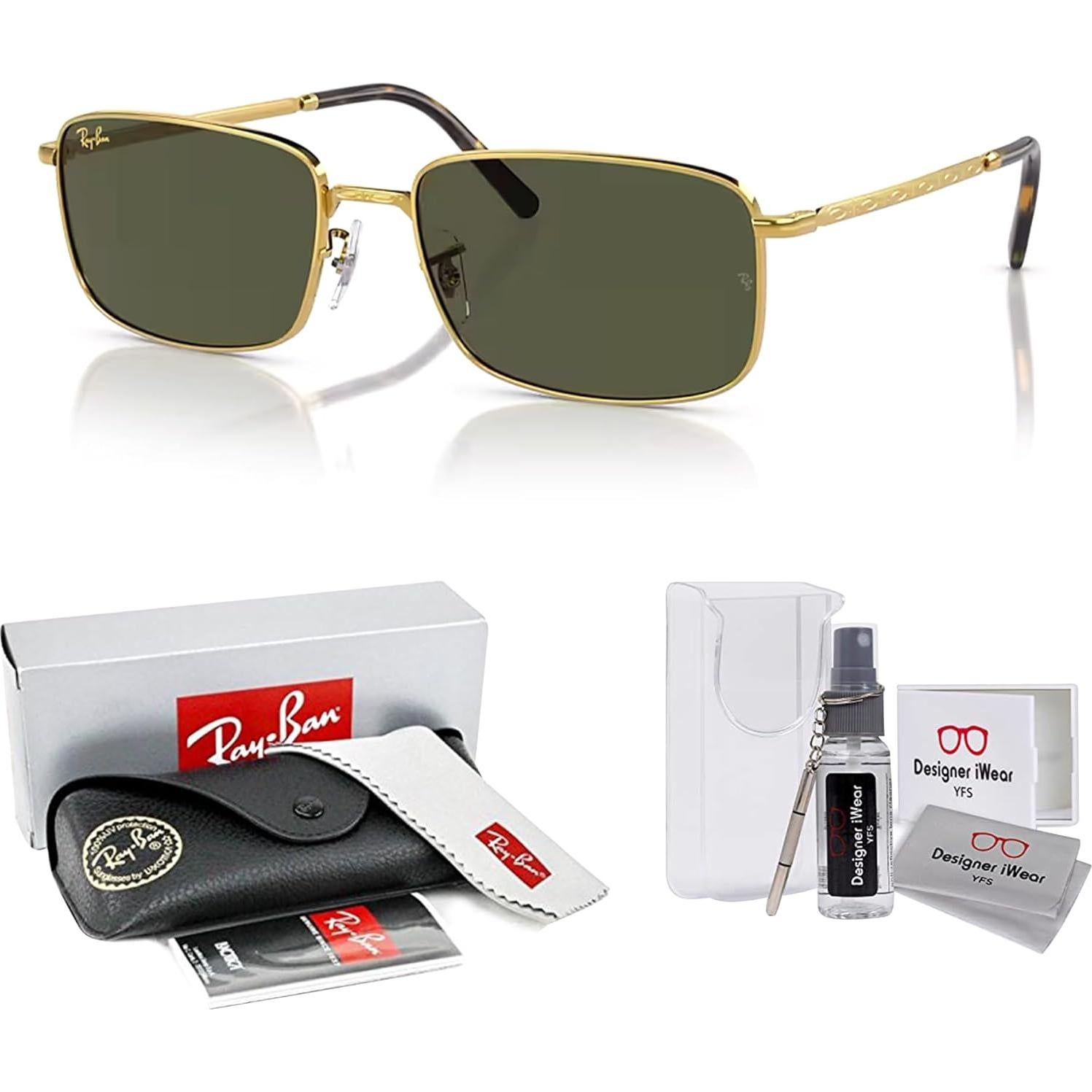 Gafas de sol Ray-Ban RB3717 Rectangulares Unisex con Kit Accesorios