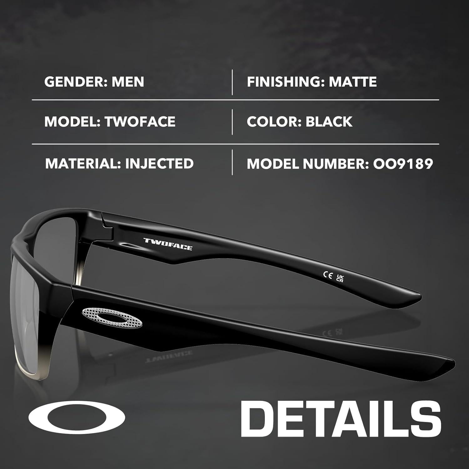 Gafas de Sol Oakley TwoFace OO9189 Cuadradas Negro Mate