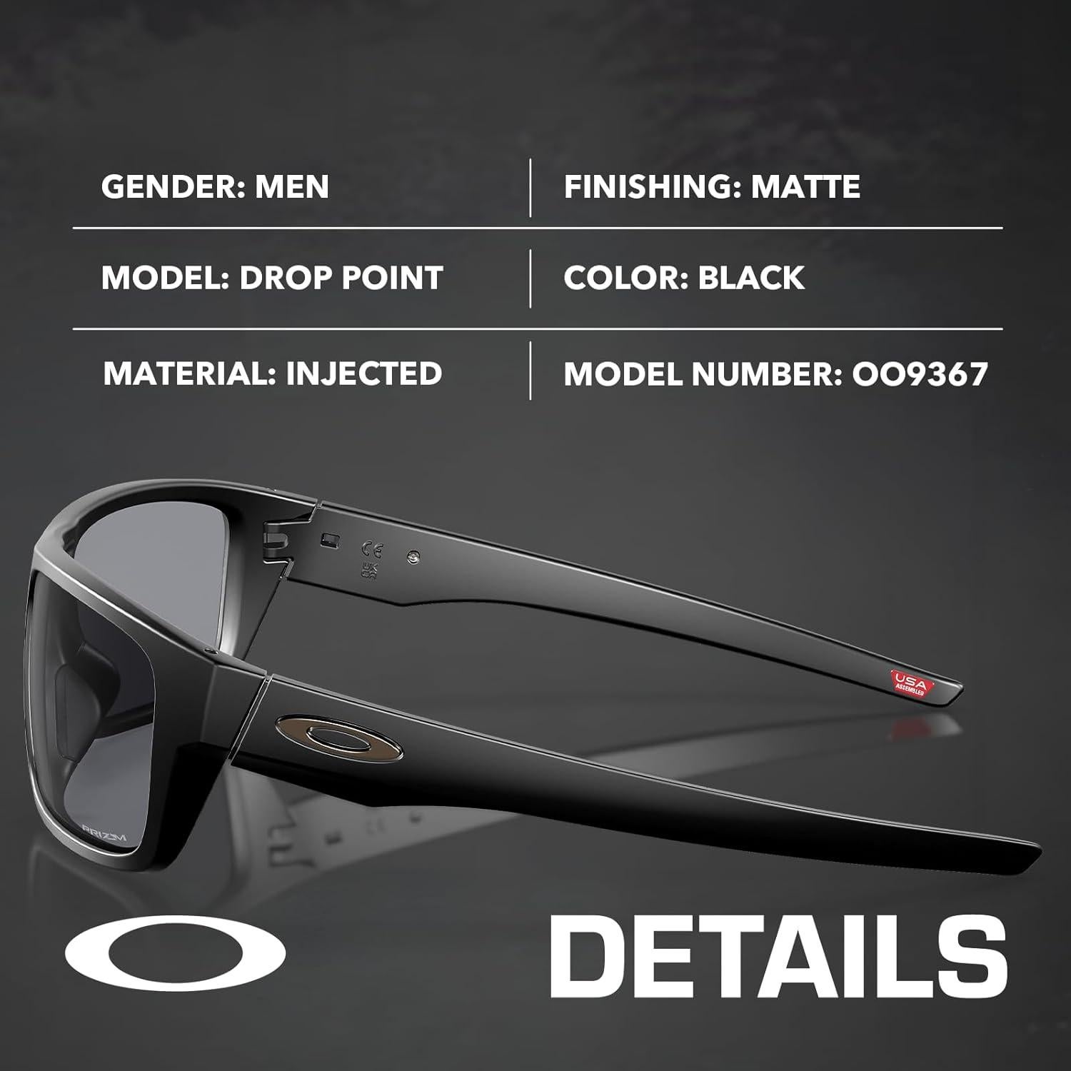 Gafas de Sol Oakley Drop Point OO9367 Rectangulares Negras
