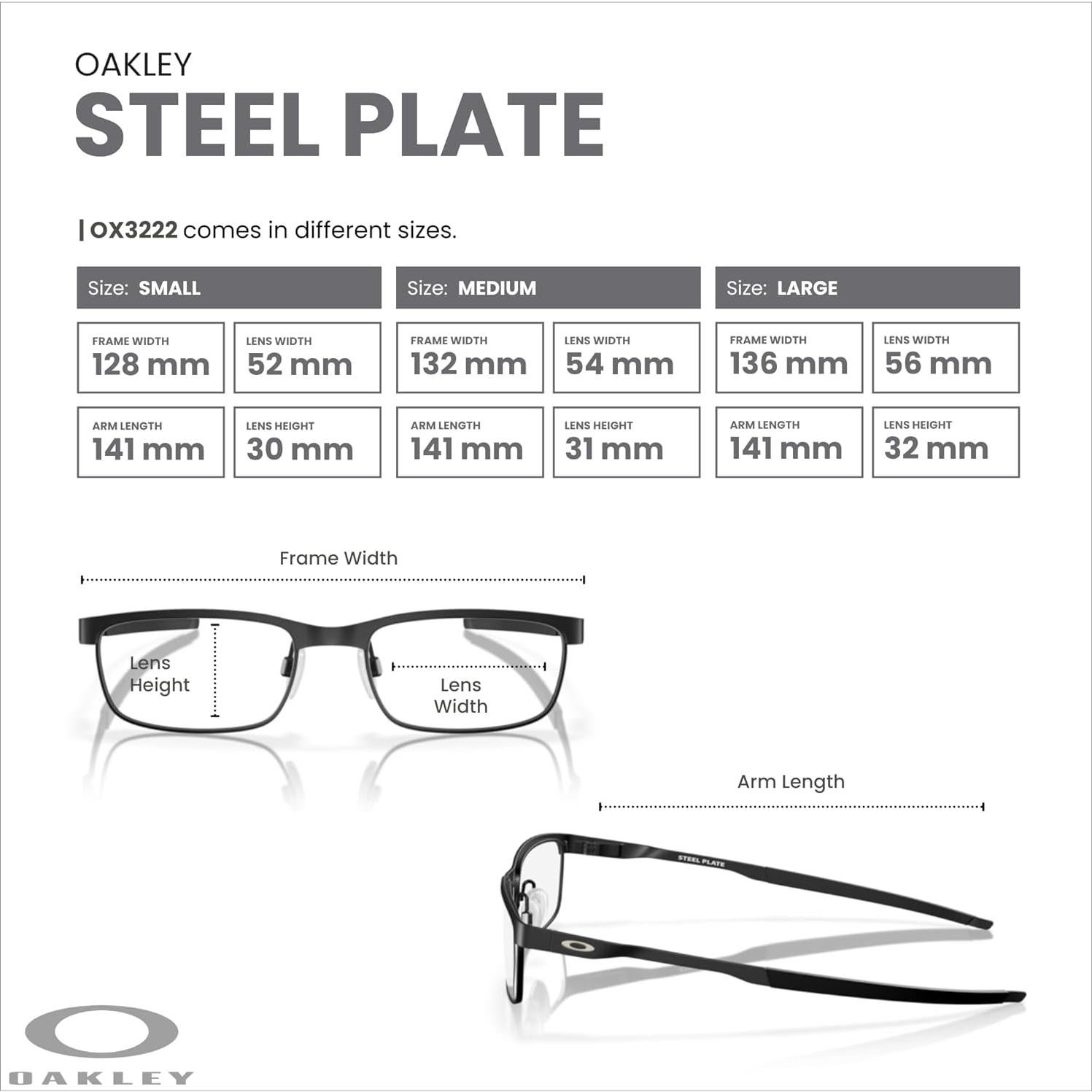 Gafas de Lectura Rectangulares Oakley OX3222 para Hombres - Carbón en Polvo