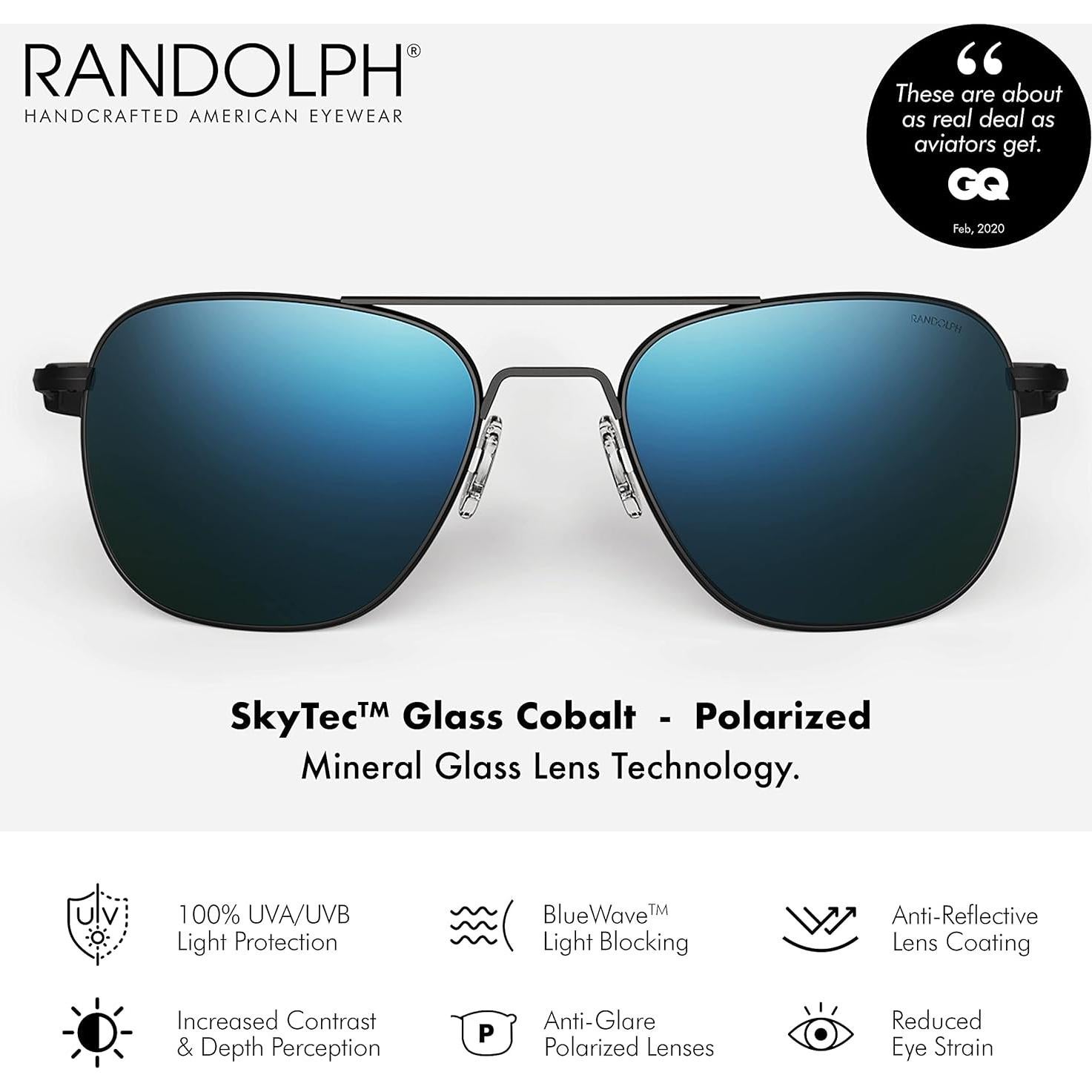 Gafas de sol aviador Randolph 58mm con protección UV
