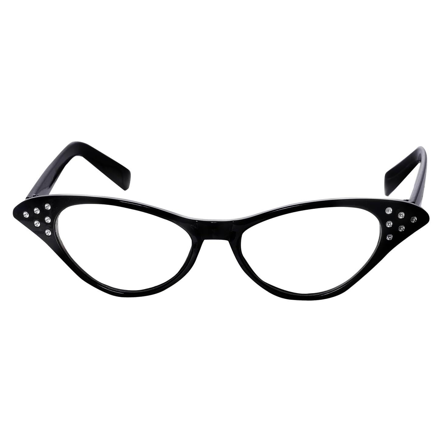Gafas Retro de Strass para Disfraces de Halloween - Negro
