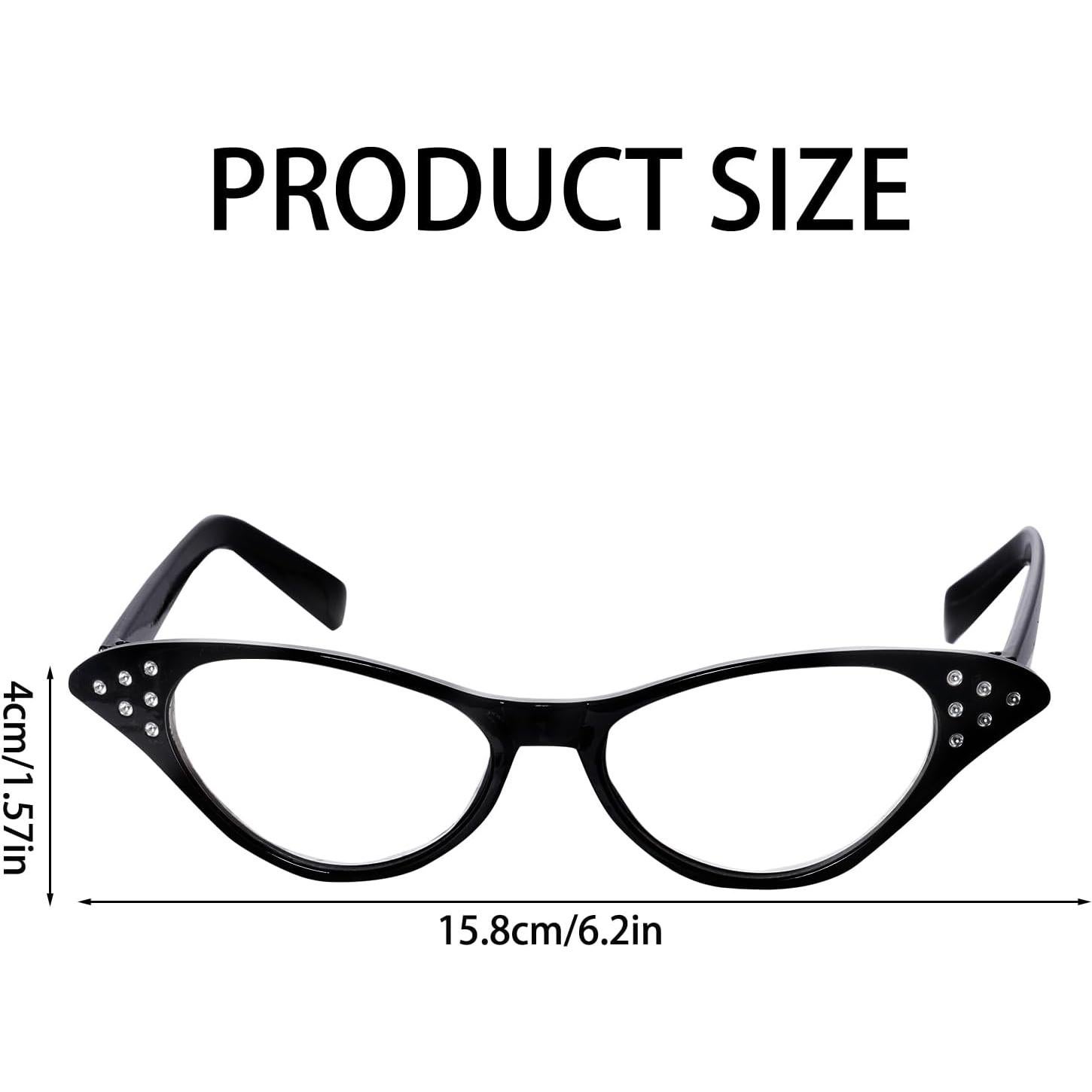 Gafas Retro de Strass para Disfraces de Halloween - Negro