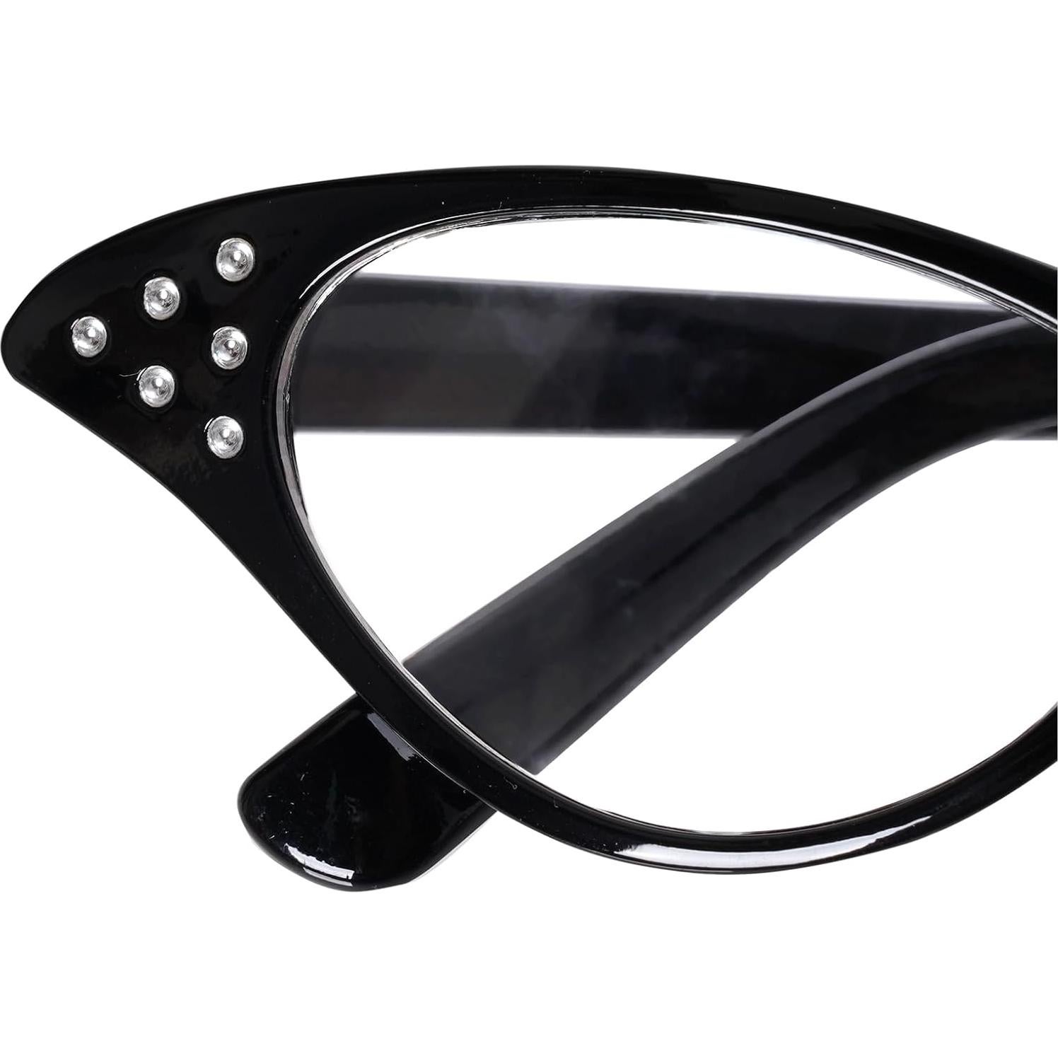 Gafas Retro de Strass para Disfraces de Halloween - Negro