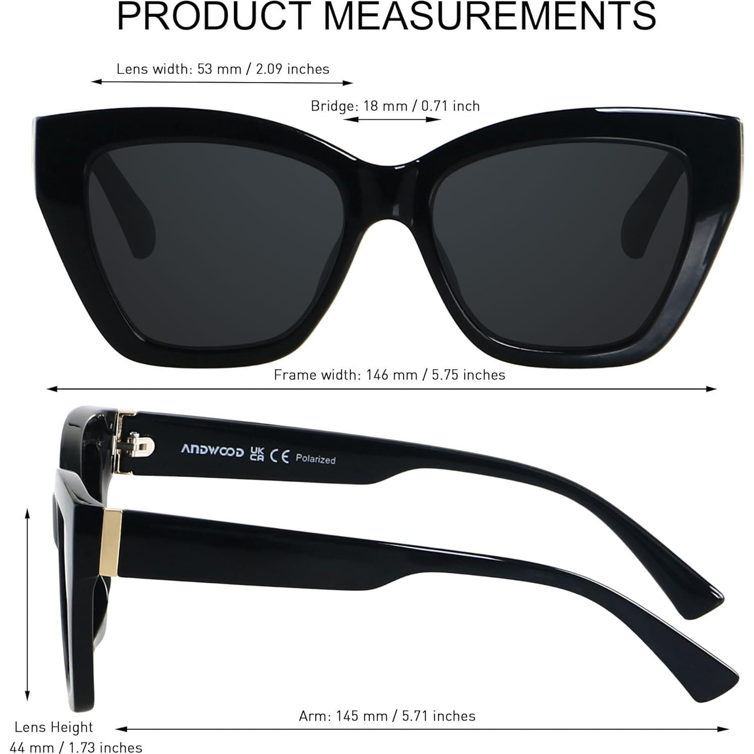 Gafas de sol polarizadas ANDWOOD AF3163 ojo de gato para mujer