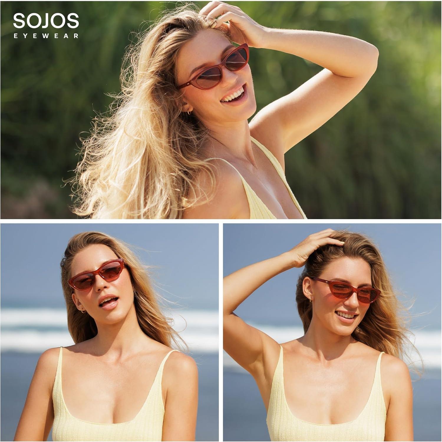 Gafas de sol polarizadas SOJOS SJ2396 ojo de gato para mujeres