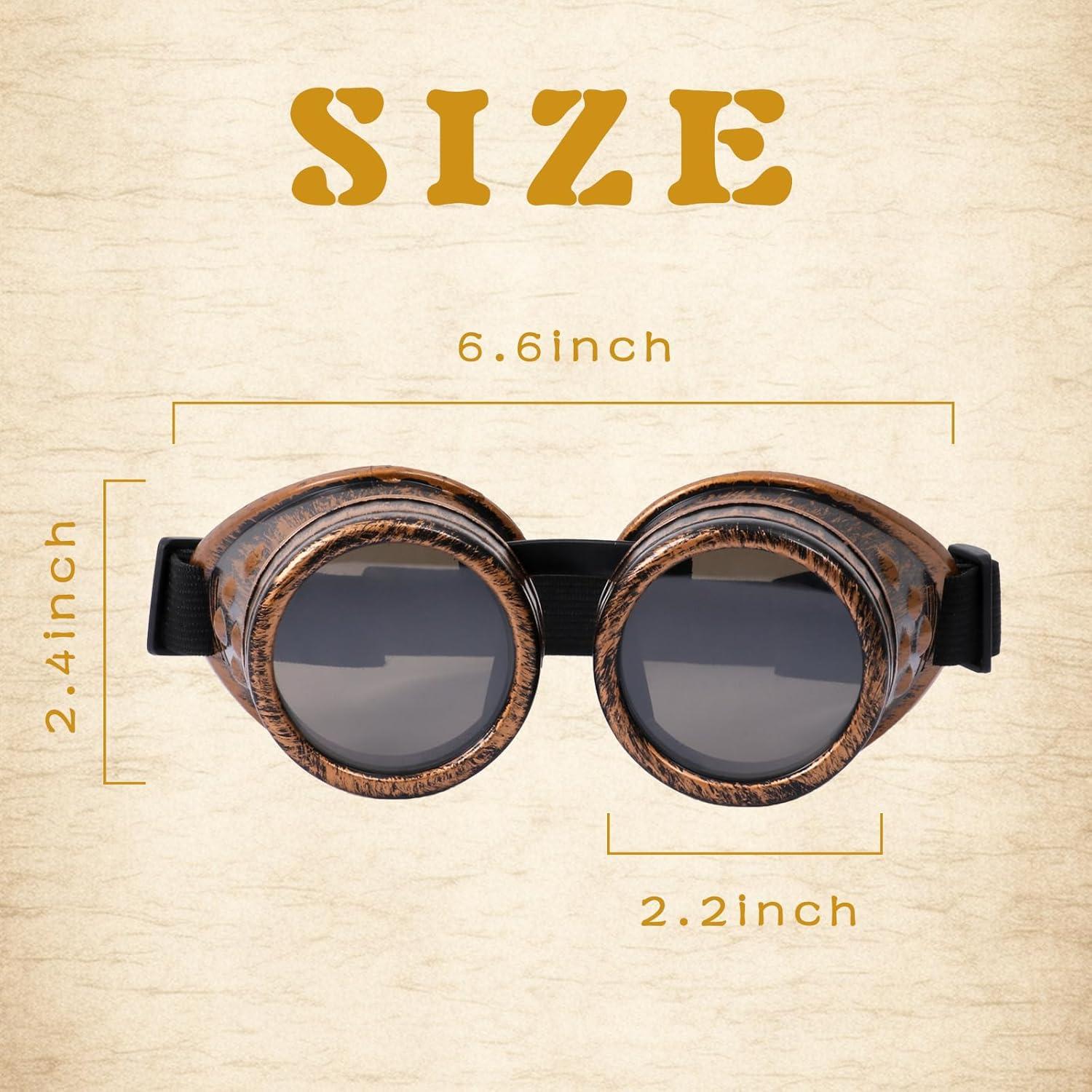 Gafas Steampunk Vintage Ajustables Bronce para Cosplay