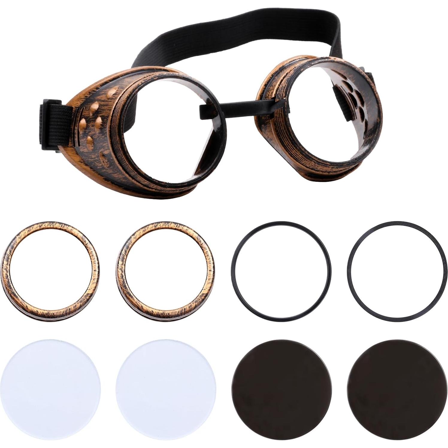 Gafas Steampunk Vintage Ajustables Bronce para Cosplay