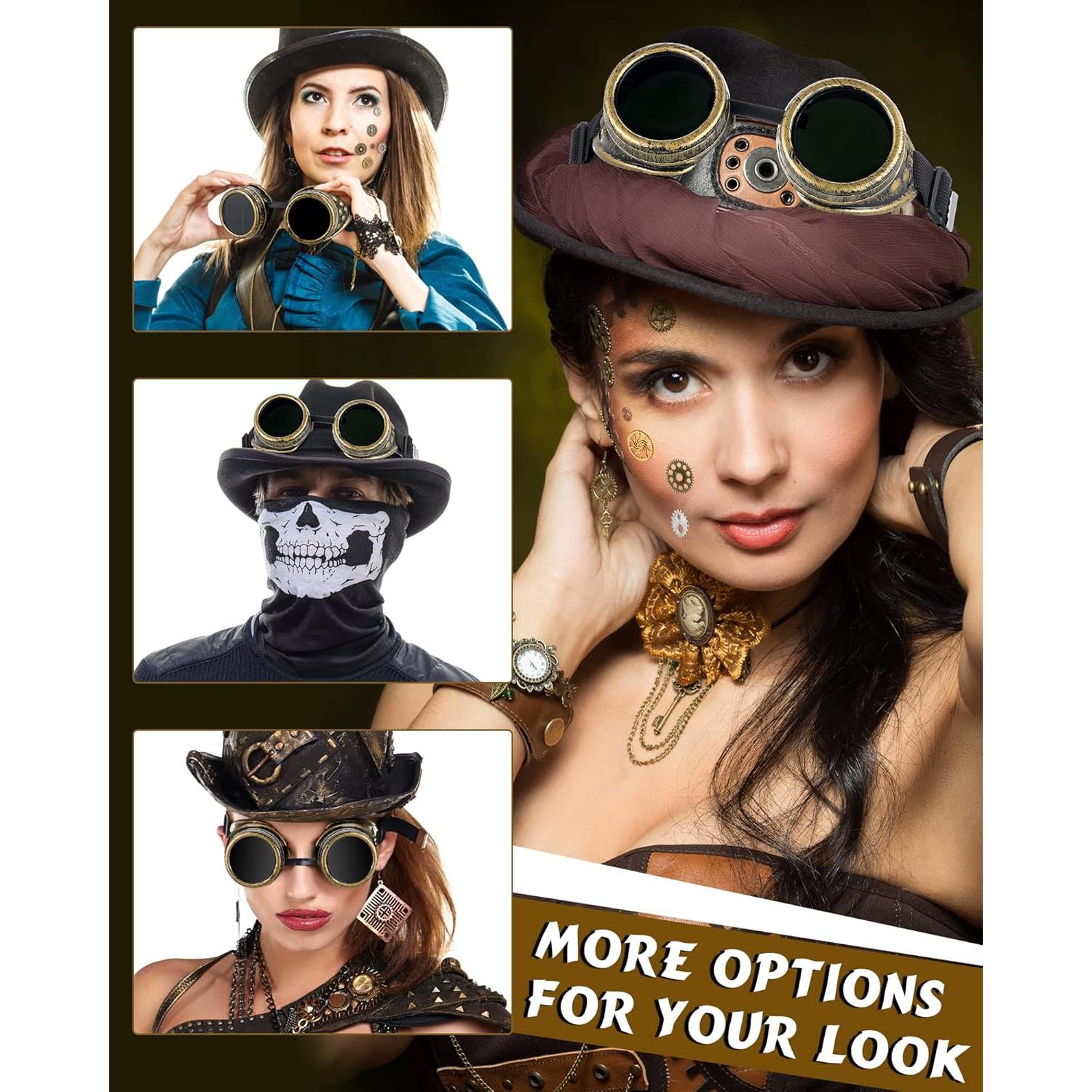 Gafas Steampunk Vintage TOODOO + 100g Engranajes Metálicos