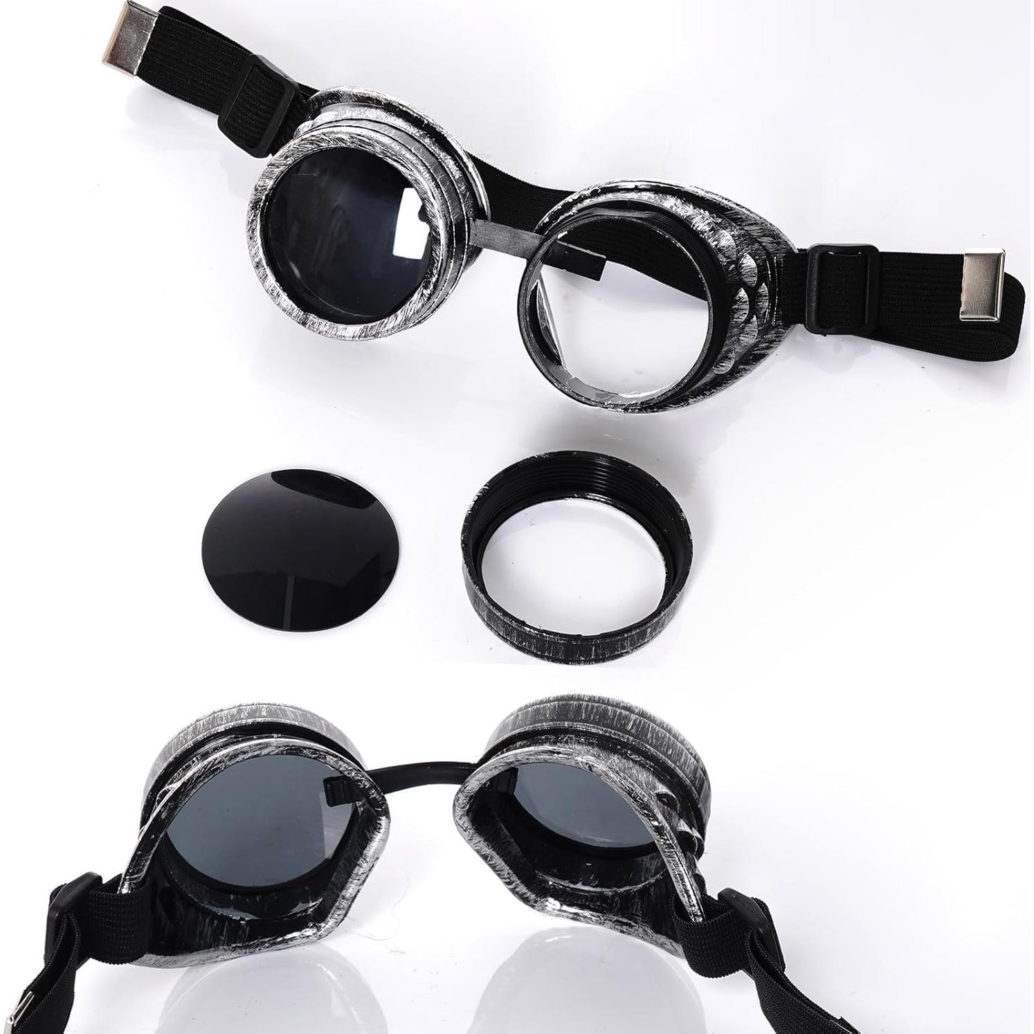 Gafas Vintage Steampunk Plata Antigua para Disfraces