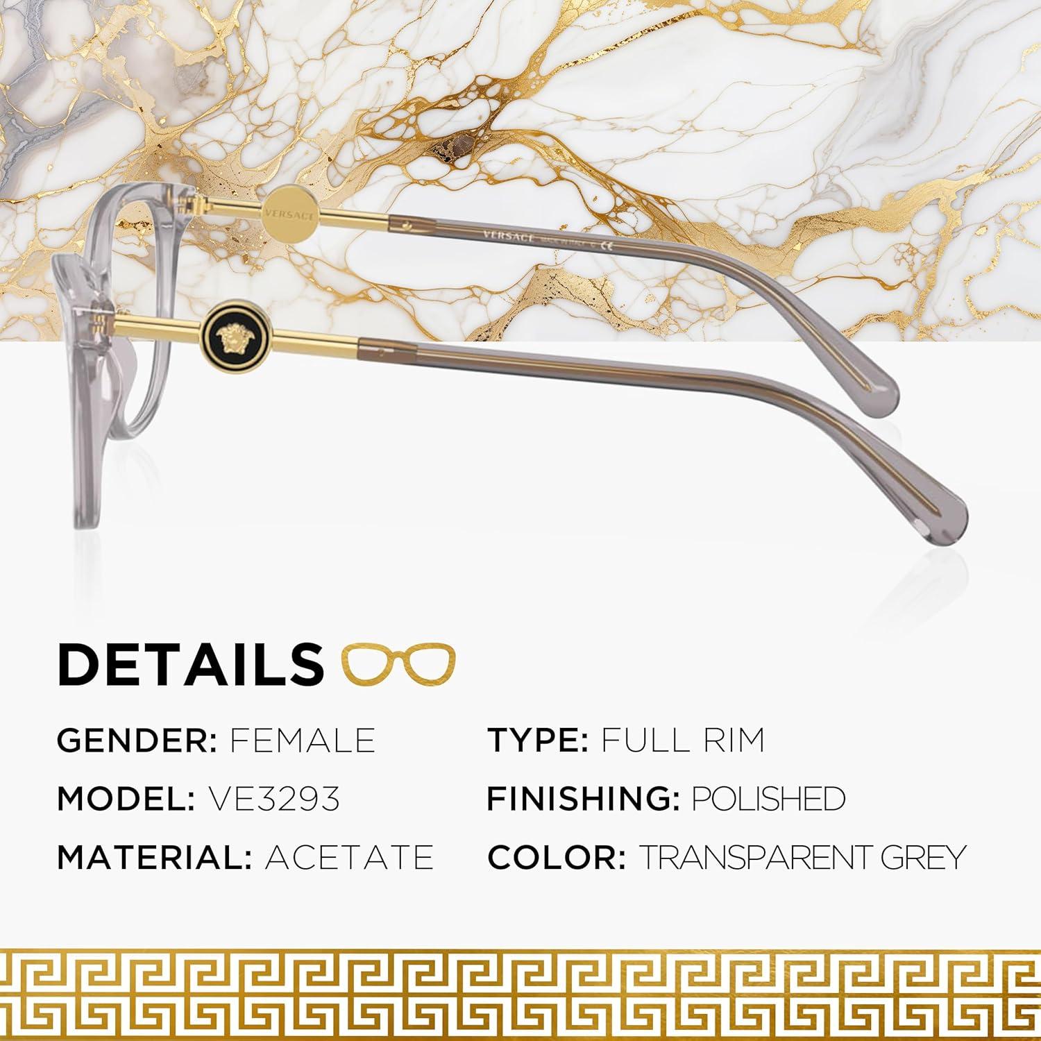 Gafas de Sol VERSACE VE3293 Medusa Gato Gris Transparente