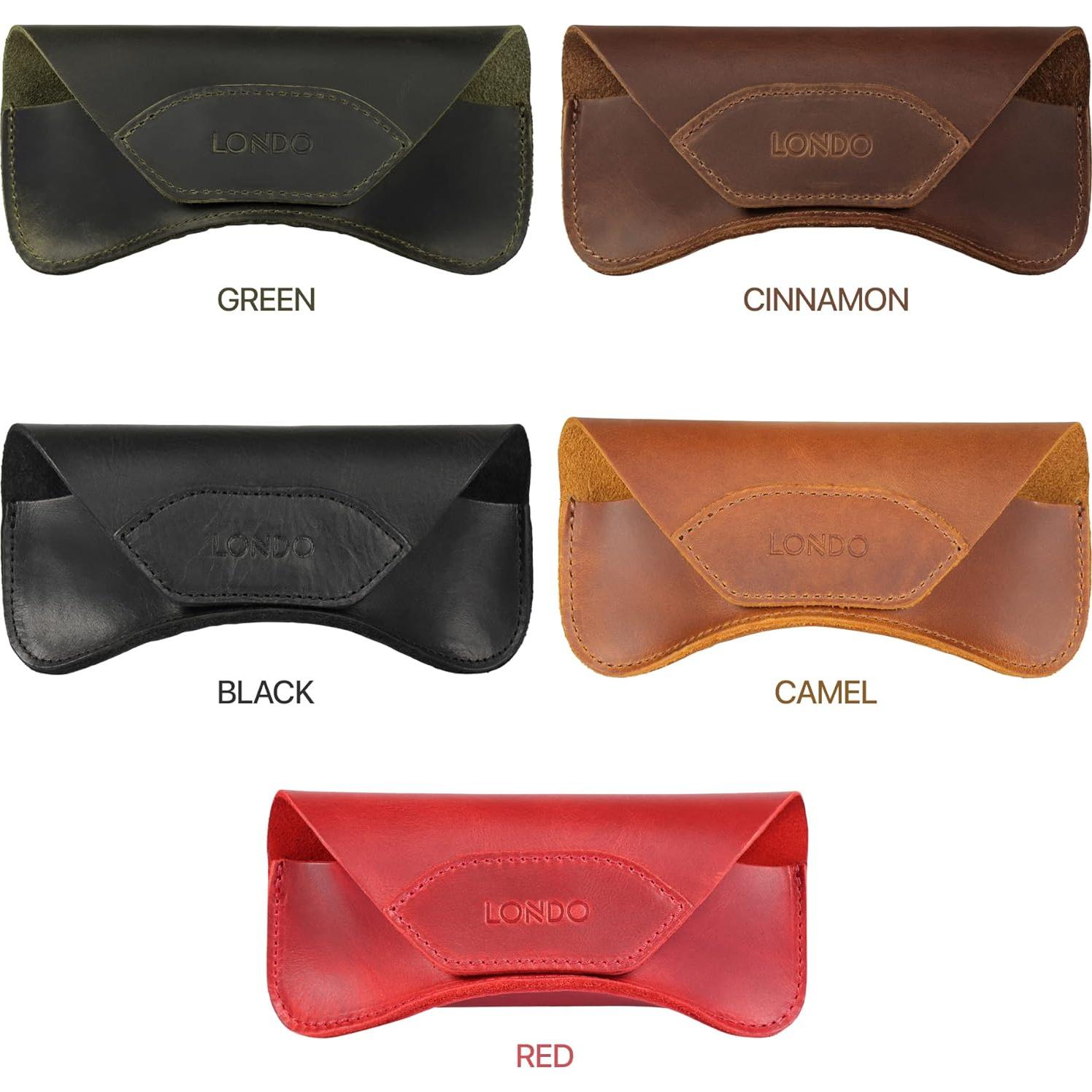 Funda de Cuero Genuino Londo para Gafas - 16x7x3.8 cm