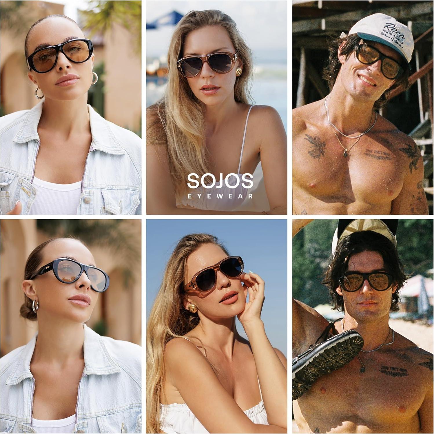 Gafas de sol aviador polarizadas SOJOS SJ2328 UV400 para hombres y mujeres