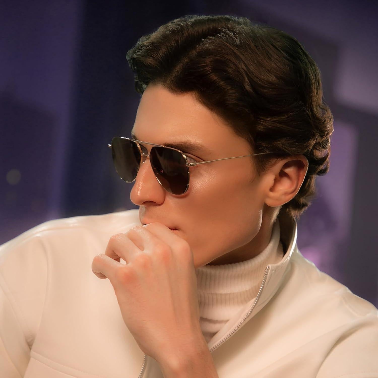 Gafas de Sol Aviador Polarizadas Bolon Titanio Oro Claro