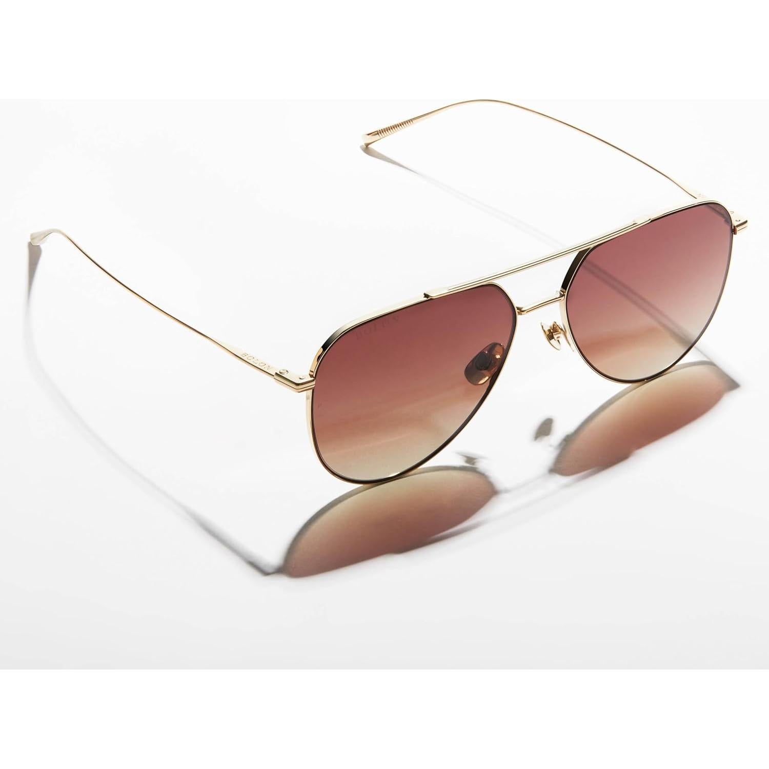 Gafas de Sol Aviador Polarizadas Bolon Titanio Oro Claro