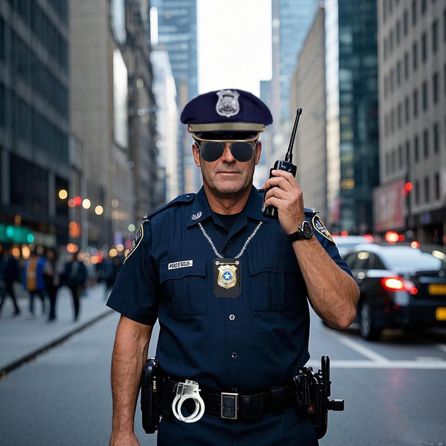Kit de Disfraz de Policía Beelittle - Sombrero, Esposas, Gafas