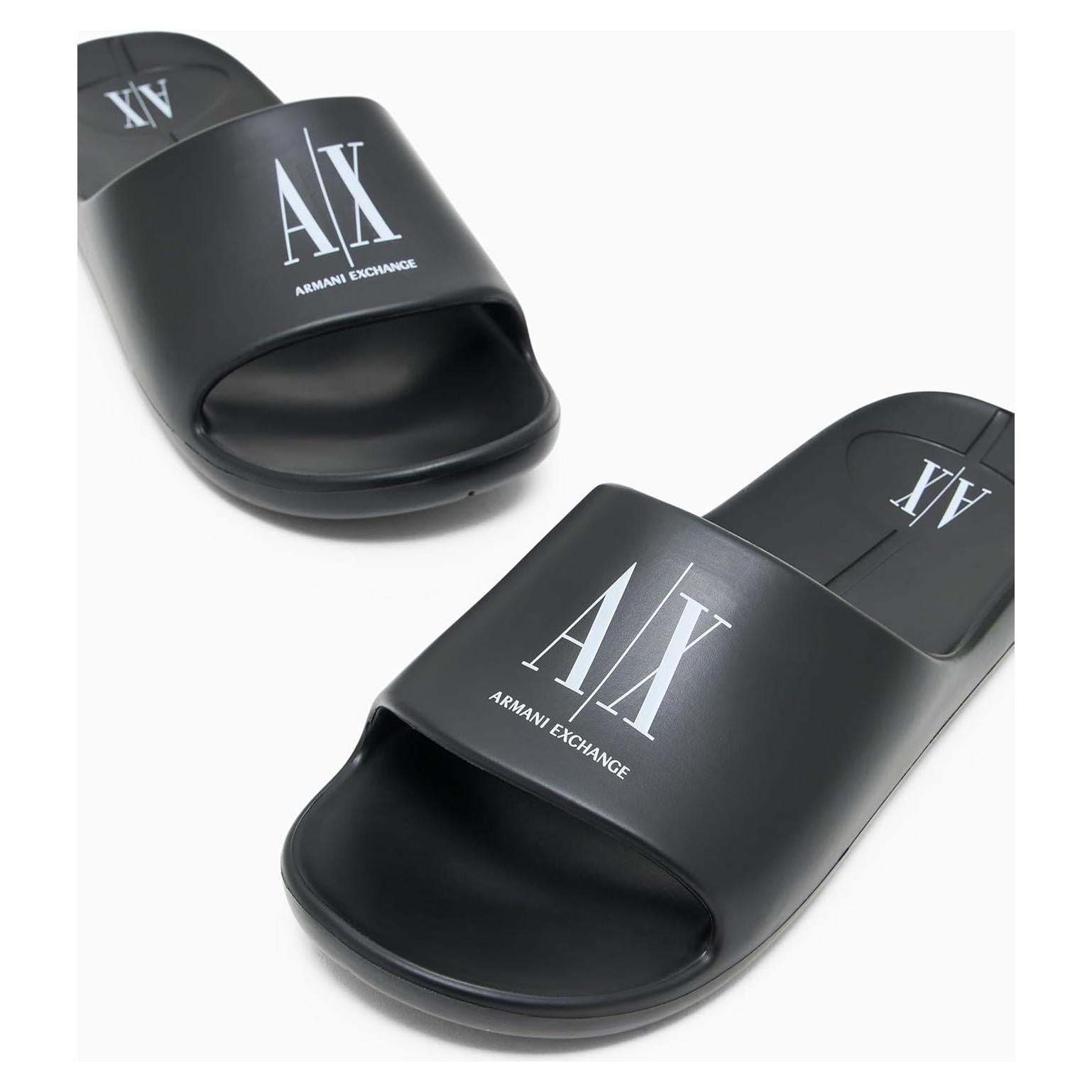 Sandalia Deslizante Hombre Armani Exchange Negro/Blanco 42