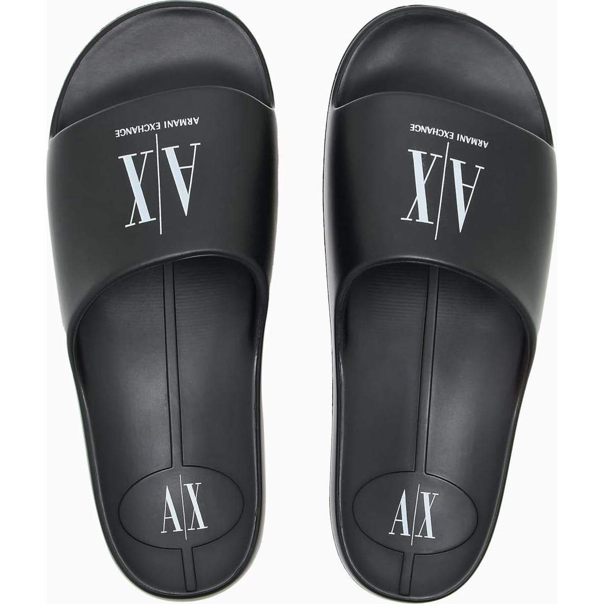 Sandalia Deslizante Hombre Armani Exchange Negro/Blanco 42