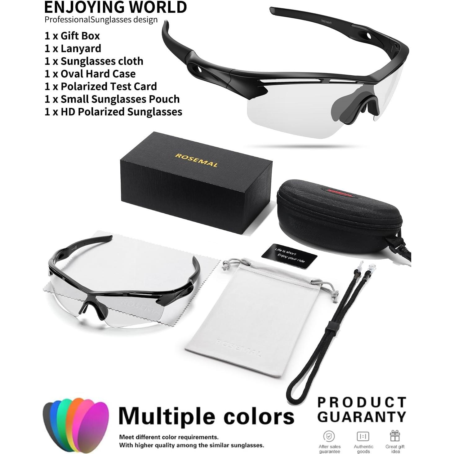 Gafas de sol deportivas fotocromáticas Rosemal UV400 TR90