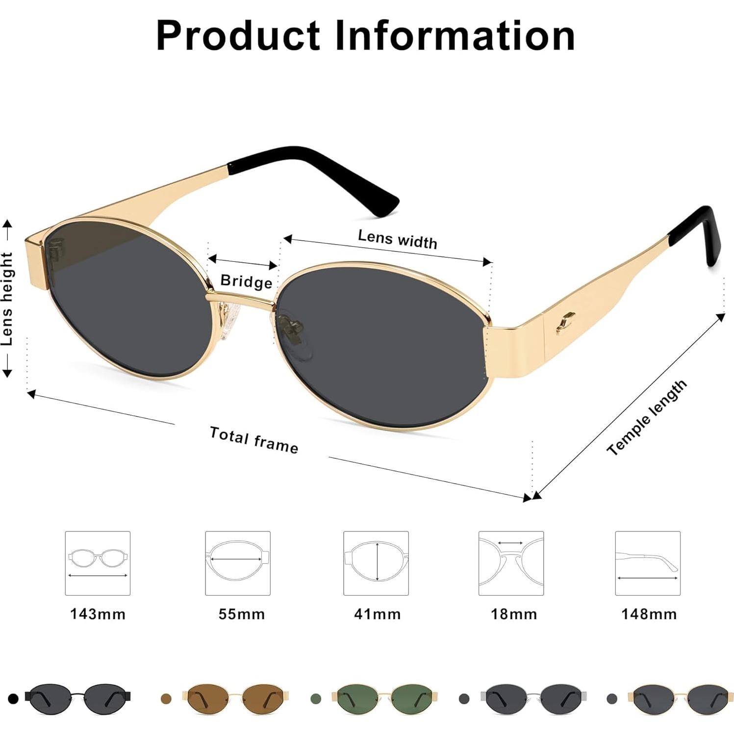 Gafas de sol ovaladas SOJOS SJ1256 UV400 para mujeres