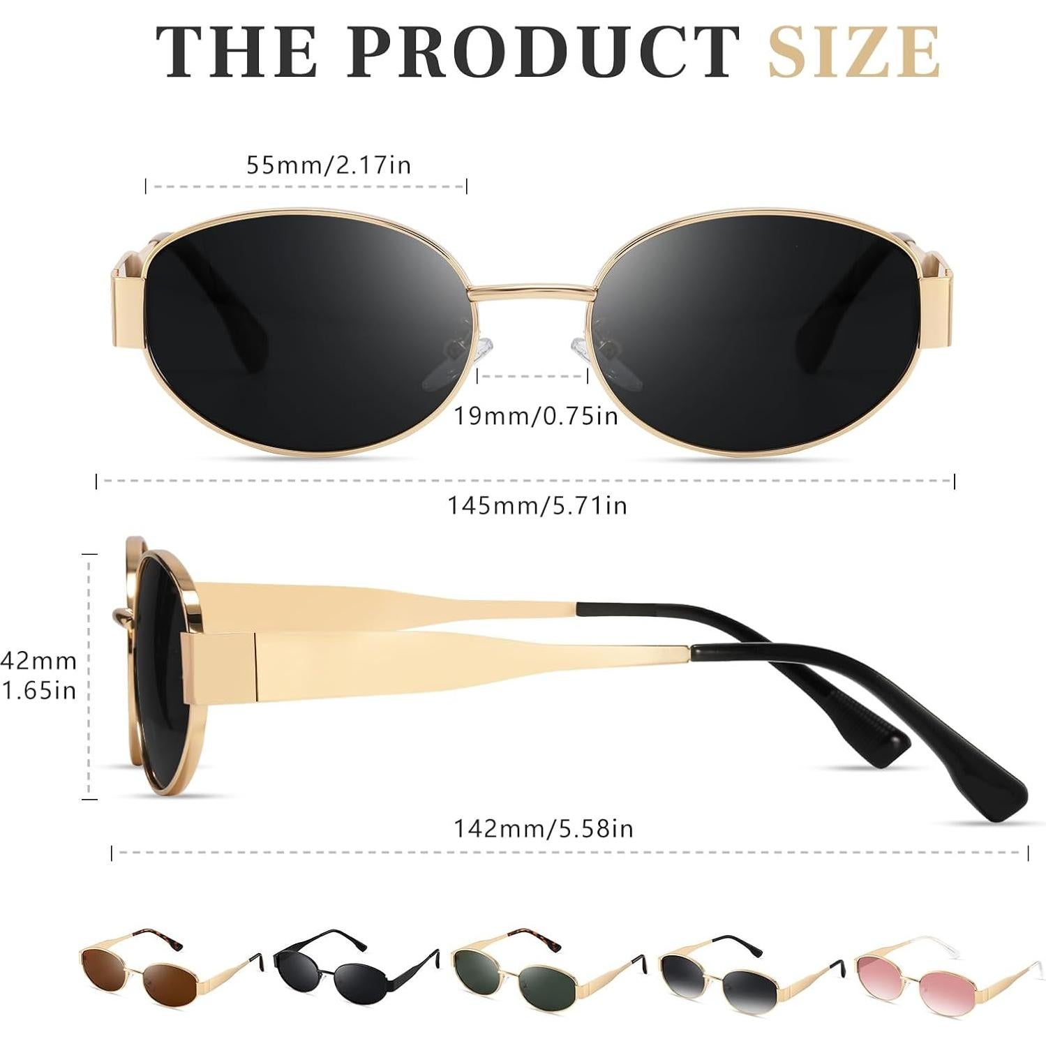 Gafas de sol polarizadas Dokbini para mujeres UV400 doradas