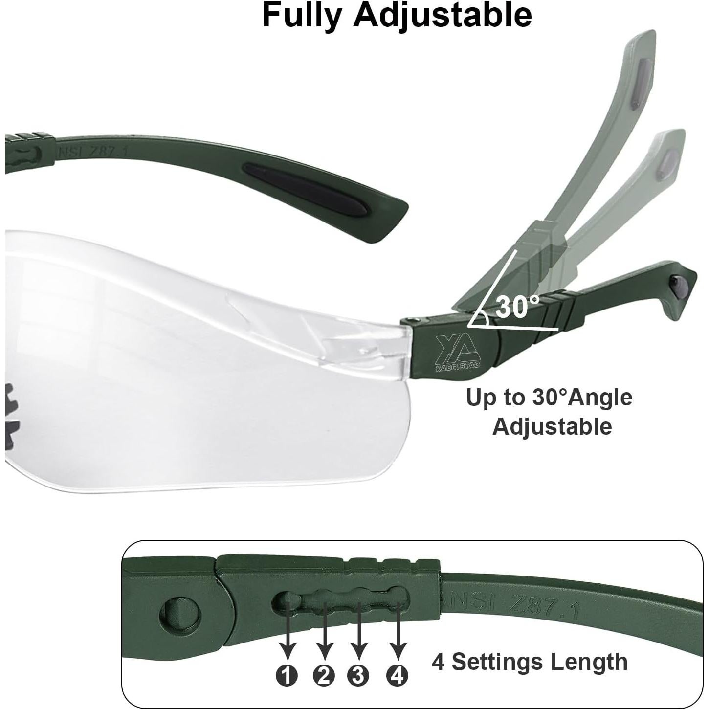 Gafas de Tiro Xaegistac Antivaho con Estuche Duro Verde Militar