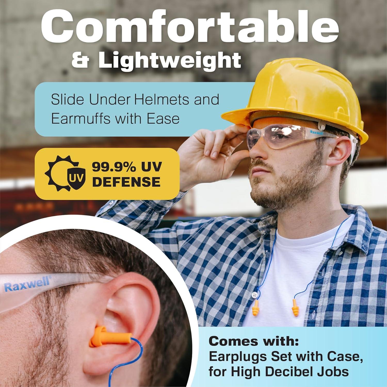 Gafas de Seguridad Raxwell Clear ANSI Z87.1 Paquete de 12