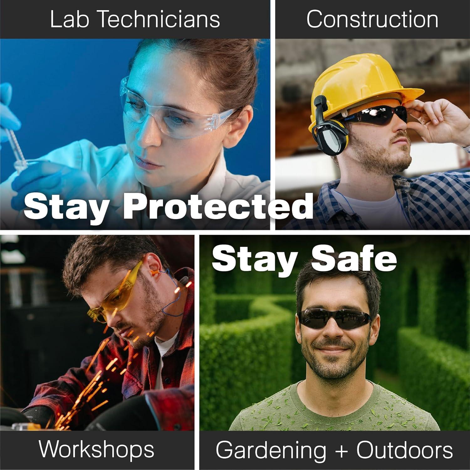 Gafas de Seguridad Raxwell Clear ANSI Z87.1 Paquete de 12