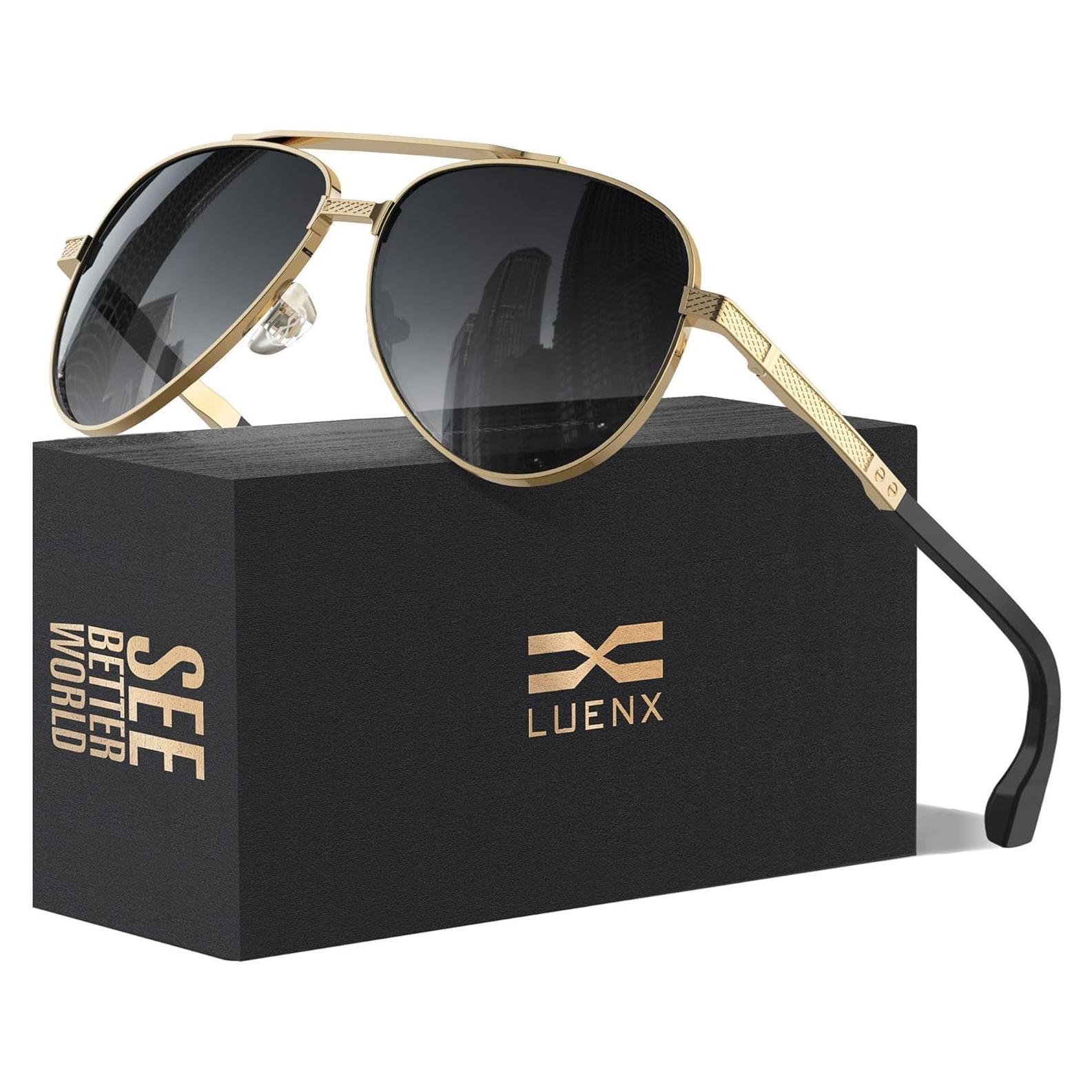 Gafas de sol LUENX Aviador Polarizadas UV400 para Hombres y Mujeres