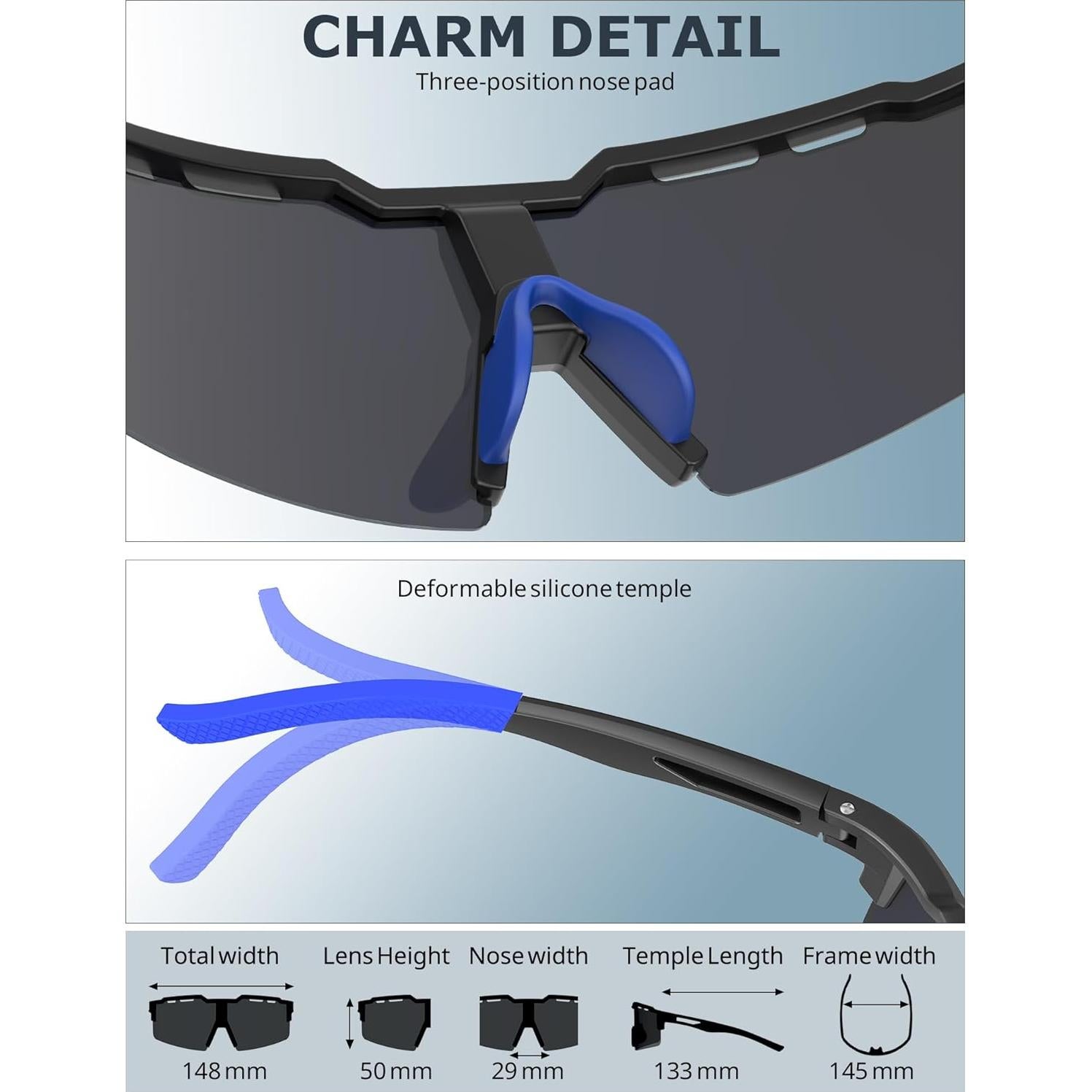 Gafas de Sol Deportivas KALIYADI Polarizadas UV400 Hombres