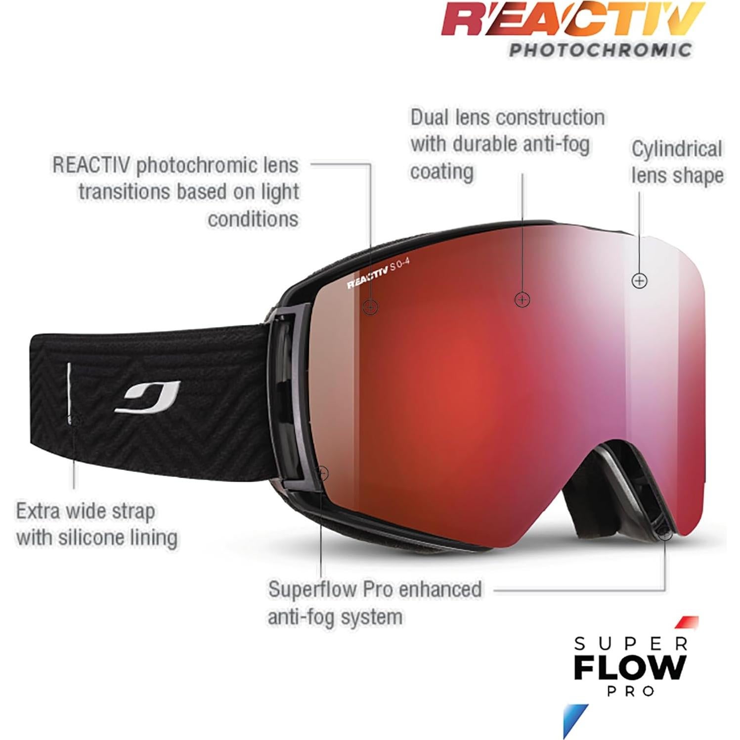 Gafas de Nieve Julbo Launcher Antivaho UV - Marco Negro Lente Rosa