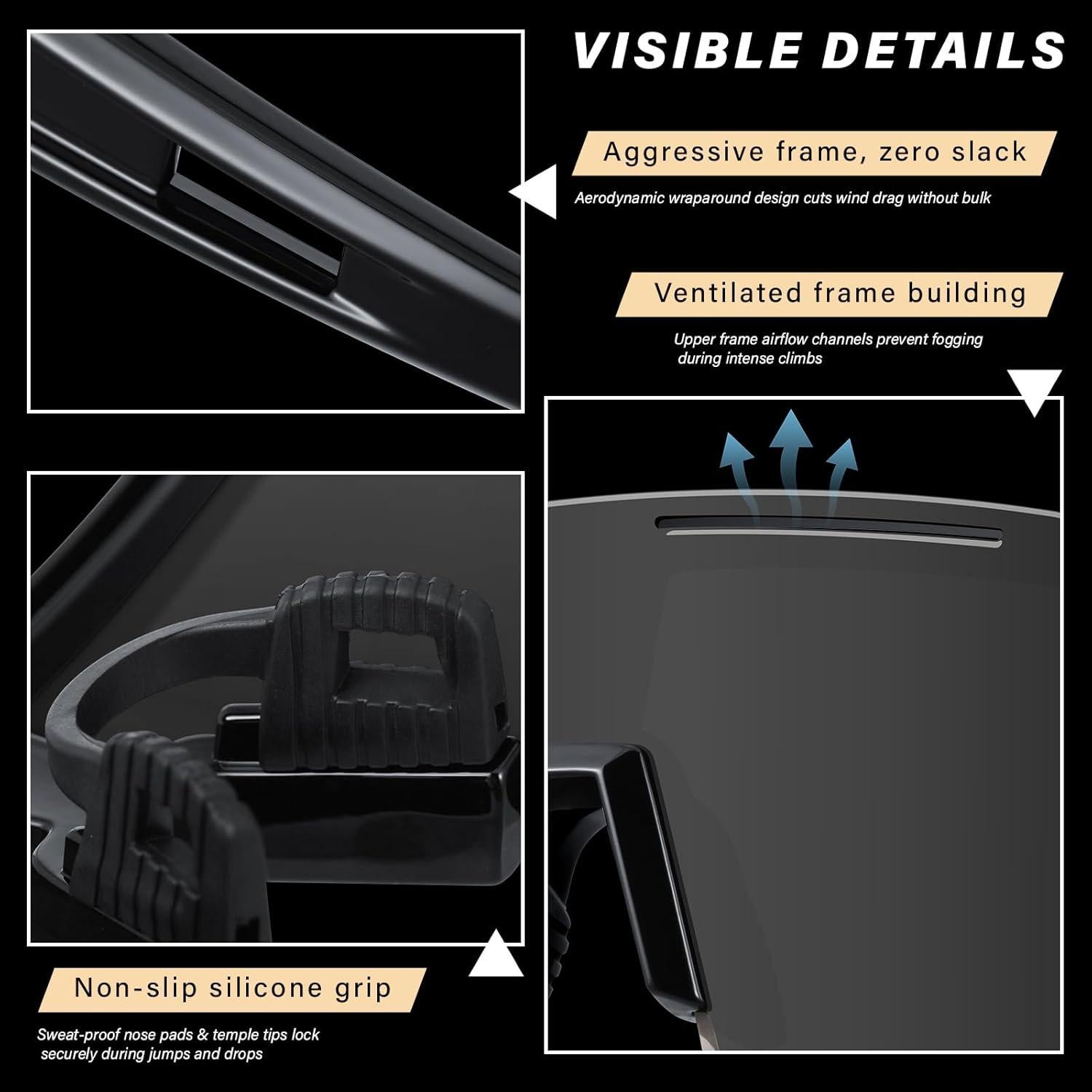 Gafas de Sol Deportivas Polarizadas DioKiw 4 Pack Hombres