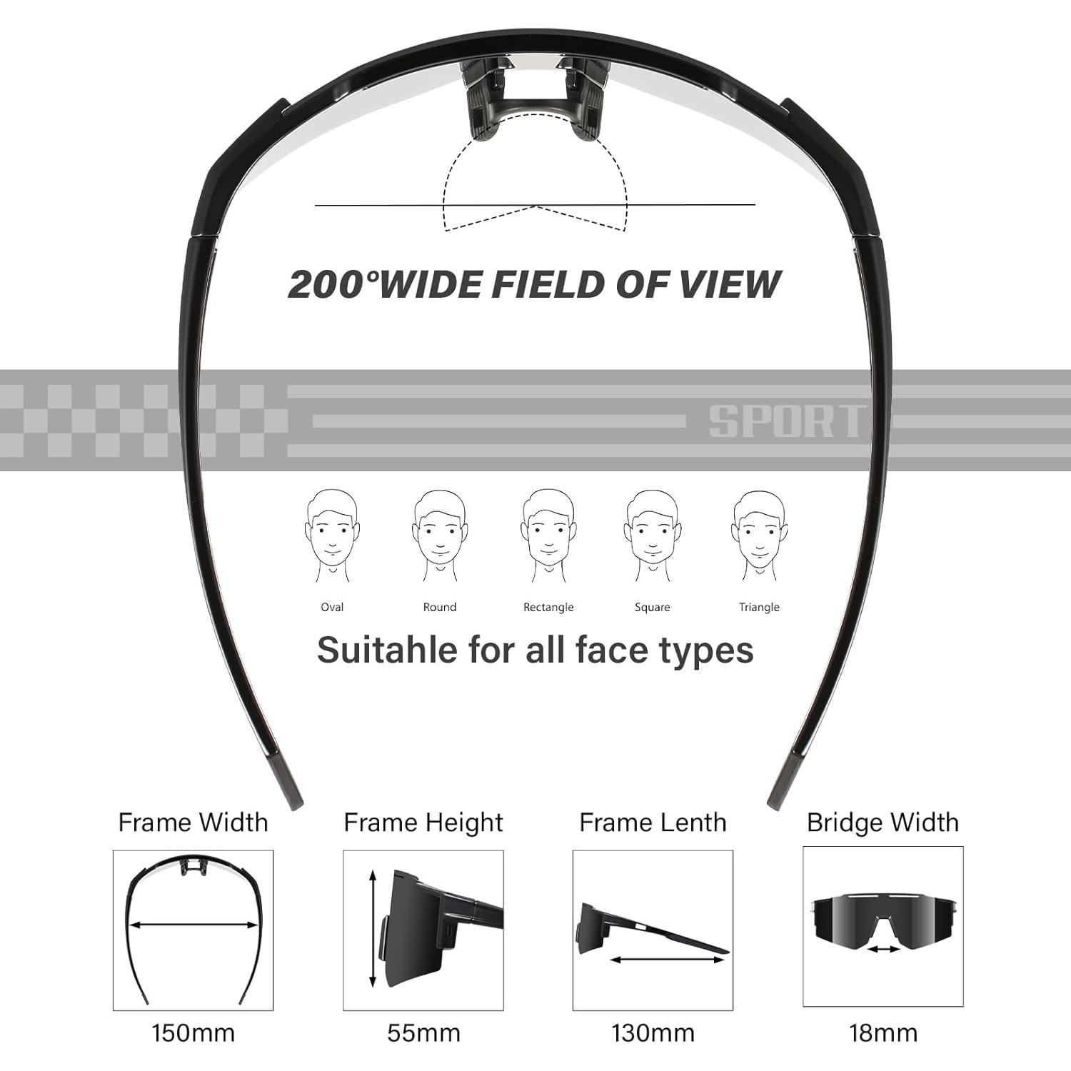 Gafas de Sol Deportivas Polarizadas DioKiw 4 Pack Hombres