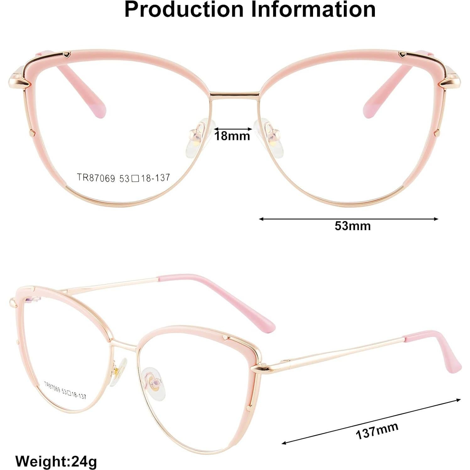 Gafas de bloqueo de luz azul Cat Eye TR90 para mujeres - Rosa