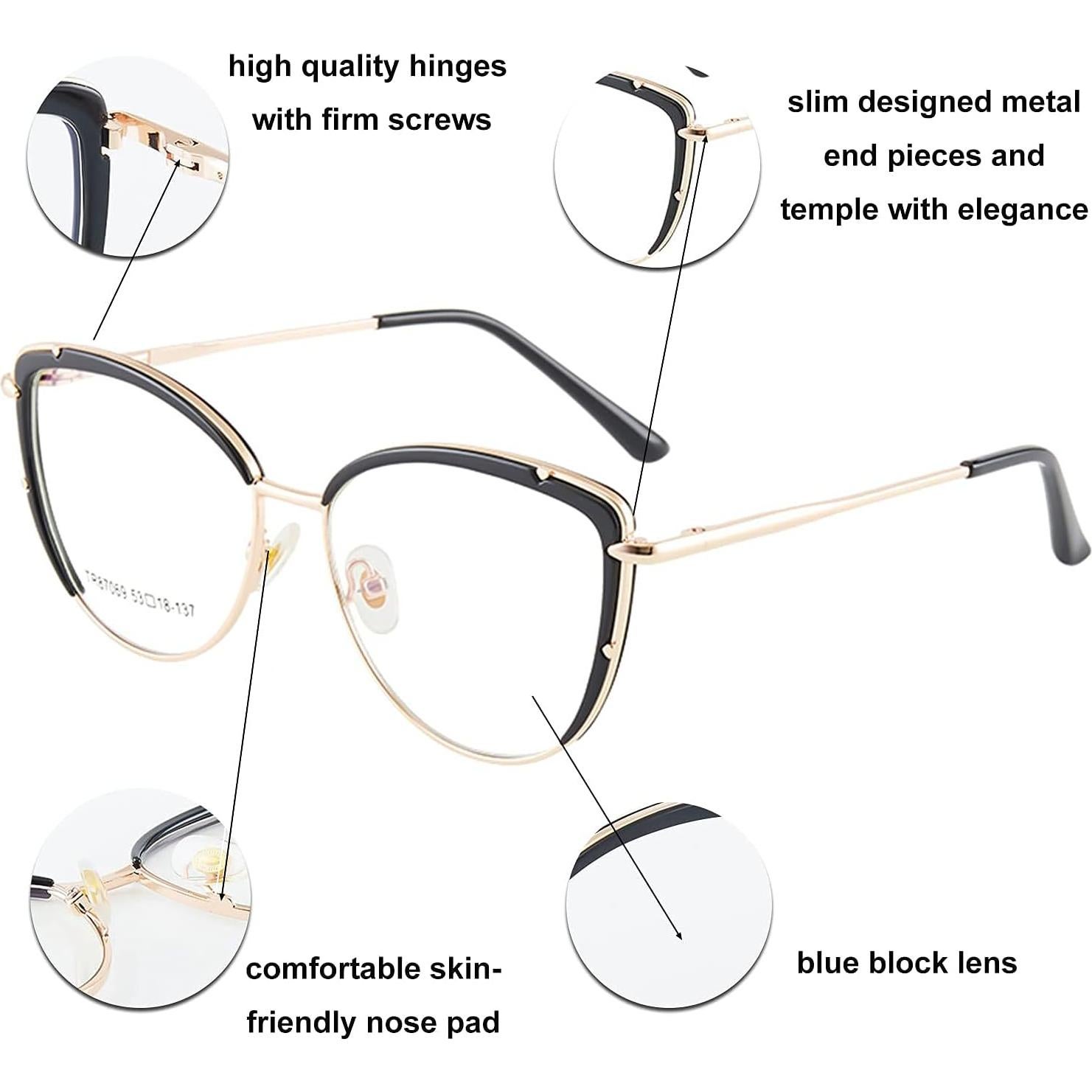 Gafas de bloqueo de luz azul Cat Eye TR90 para mujeres - Rosa