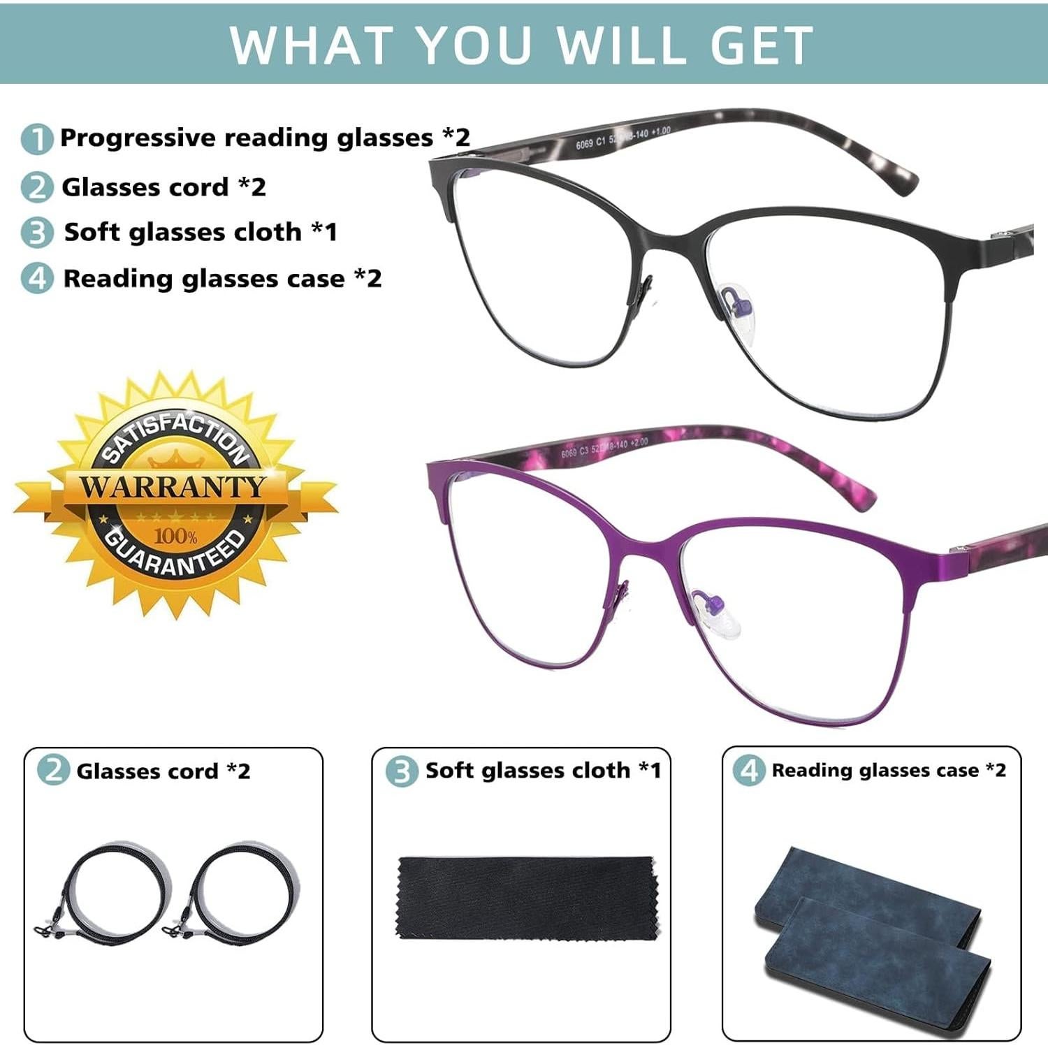 Gafas de lectura multifocal progresivas Sunamoy para mujeres