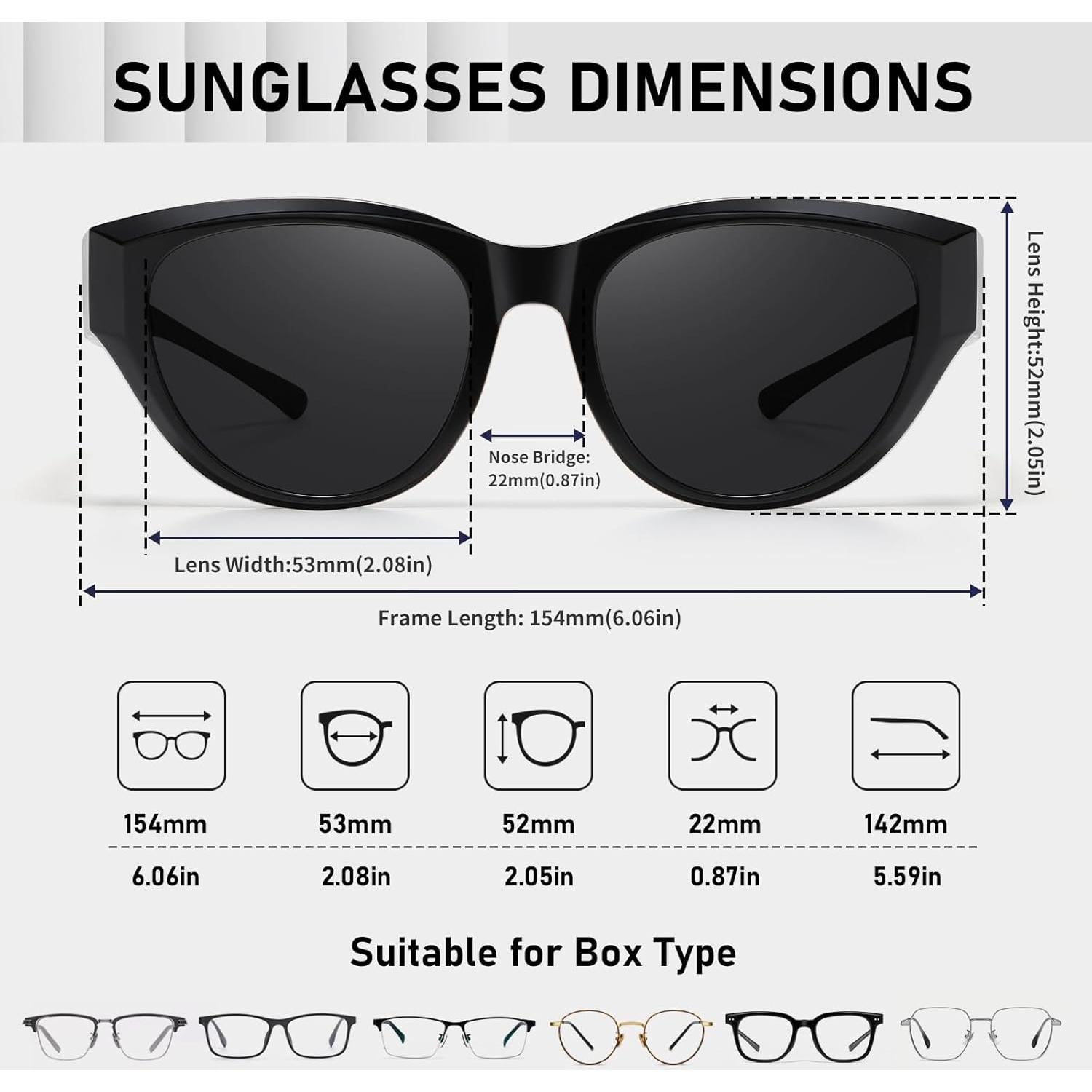 Gafas de Sol Polarizadas HAOLOTA Fit Over para Mujeres UV400