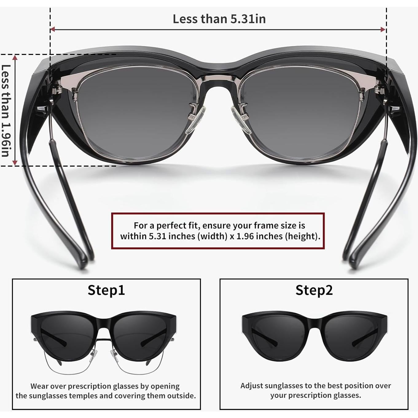 Gafas de Sol Polarizadas HAOLOTA Fit Over para Mujeres UV400