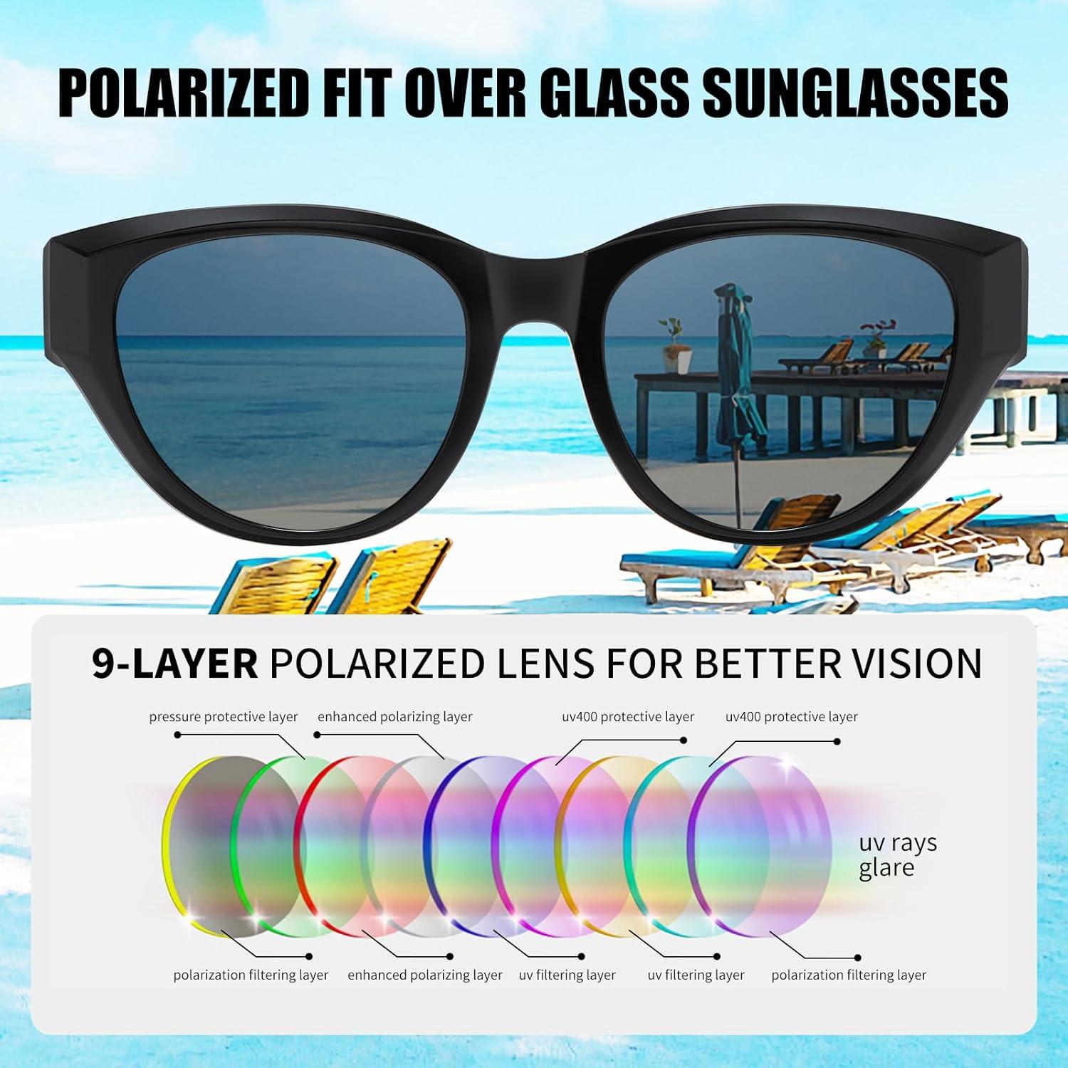 Gafas de Sol Polarizadas HAOLOTA Fit Over para Mujeres UV400