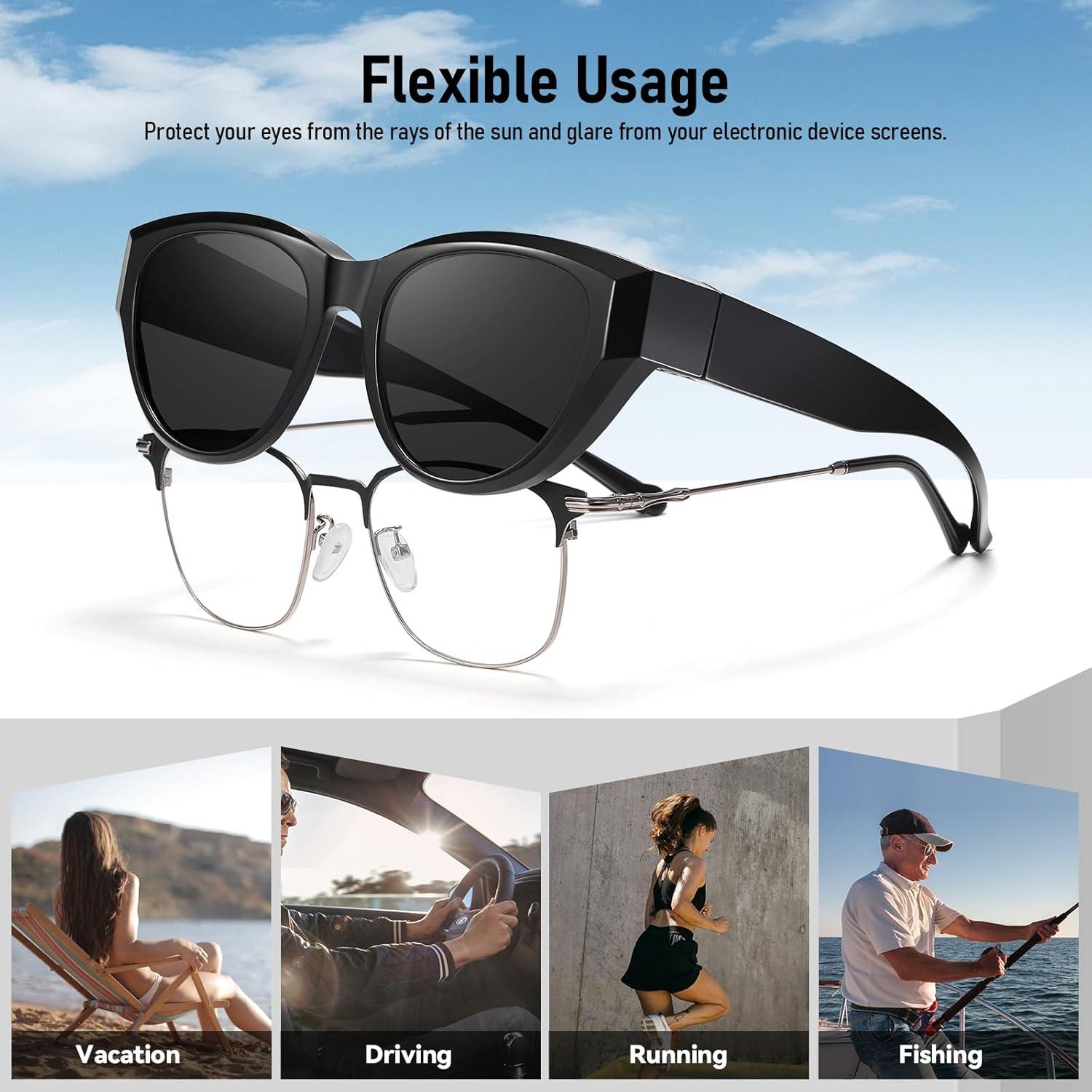 Gafas de Sol Polarizadas HAOLOTA Fit Over para Mujeres UV400