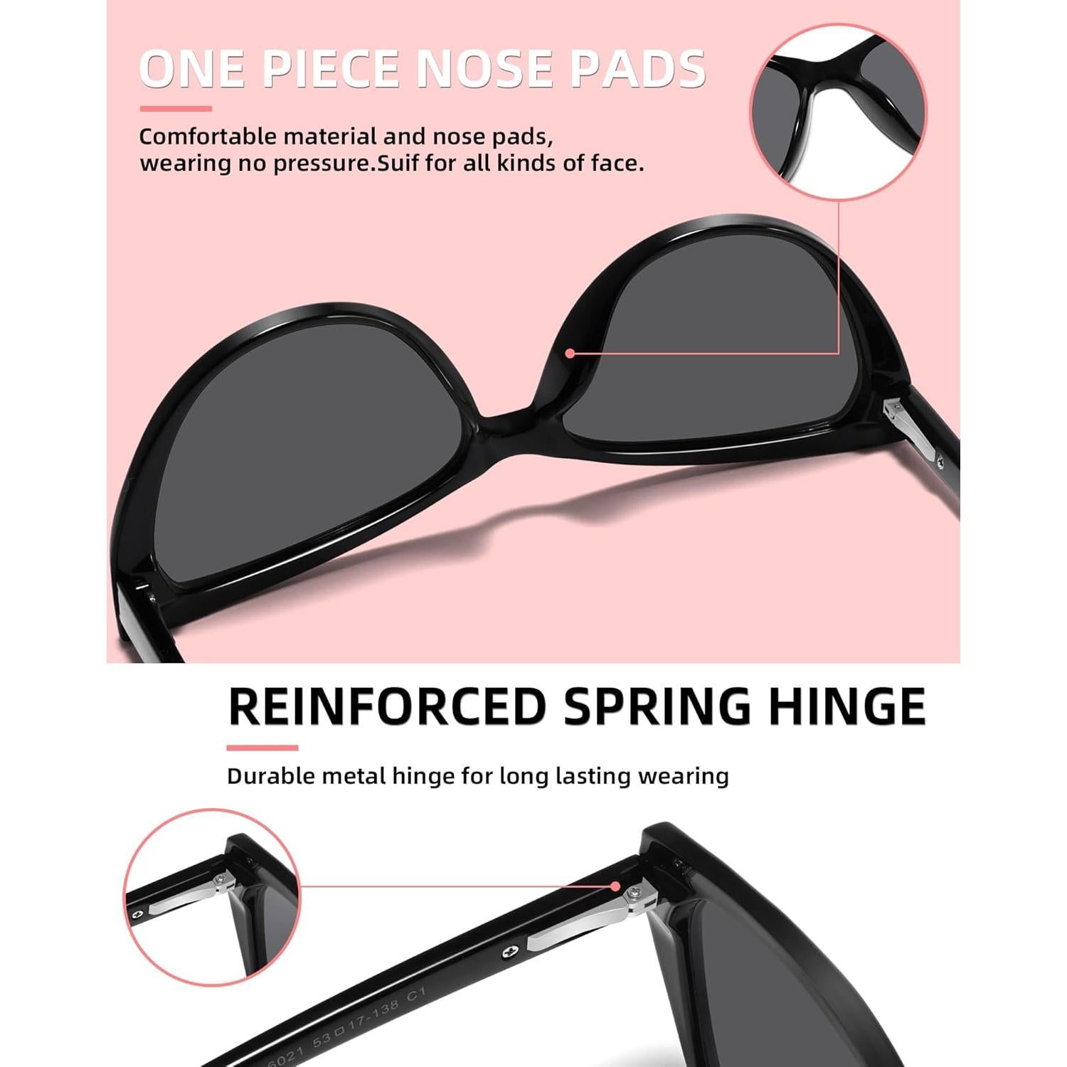 Gafas de sol estilo gato TR90 UV400 para mujeres - 53mm