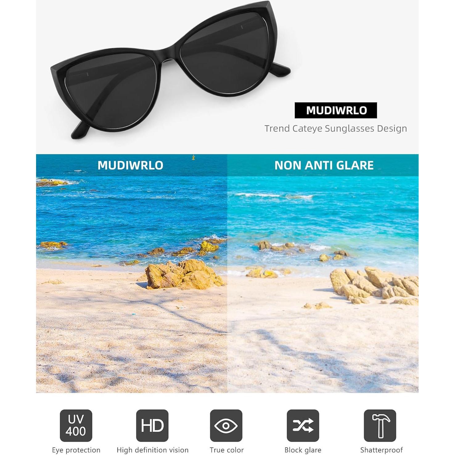 Gafas de sol estilo gato TR90 UV400 para mujeres - 53mm